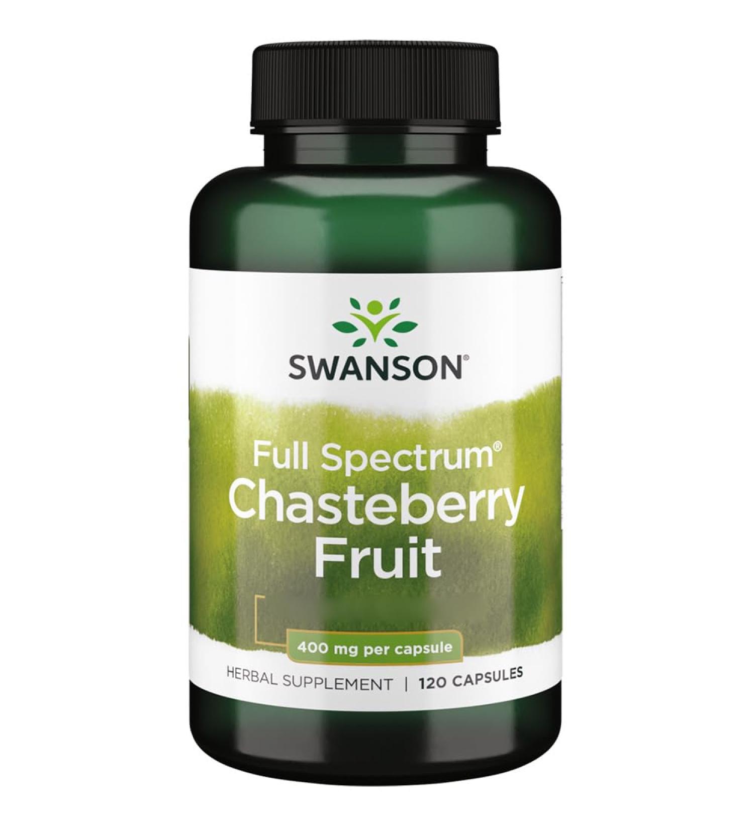 Swanson Full Spectrum Chasteberry Fruit 400mg 120 Capsules High Dosed Lab Tested Soy Sluten Free Non-GMO - Buy Online on GoSupps.com