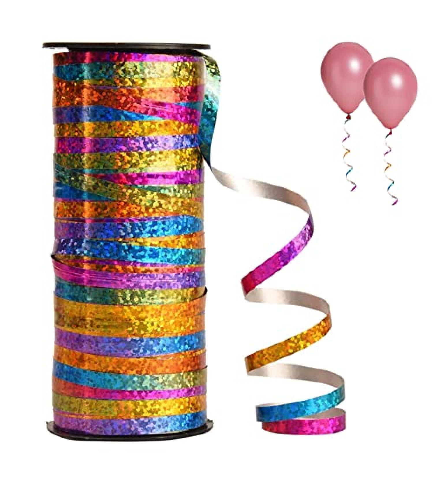 CLDURHGE Curling Ribbon Balloon Ribbon Gift Wrapping Balloon String Curling Ribbon Shiny Glitter Balloon String Roll Gift Wrapping Ribbon Gift Wrapping Ribbon for Party Decoration(Rainbow 100 Yards) - Buy Online on GoSupps.com