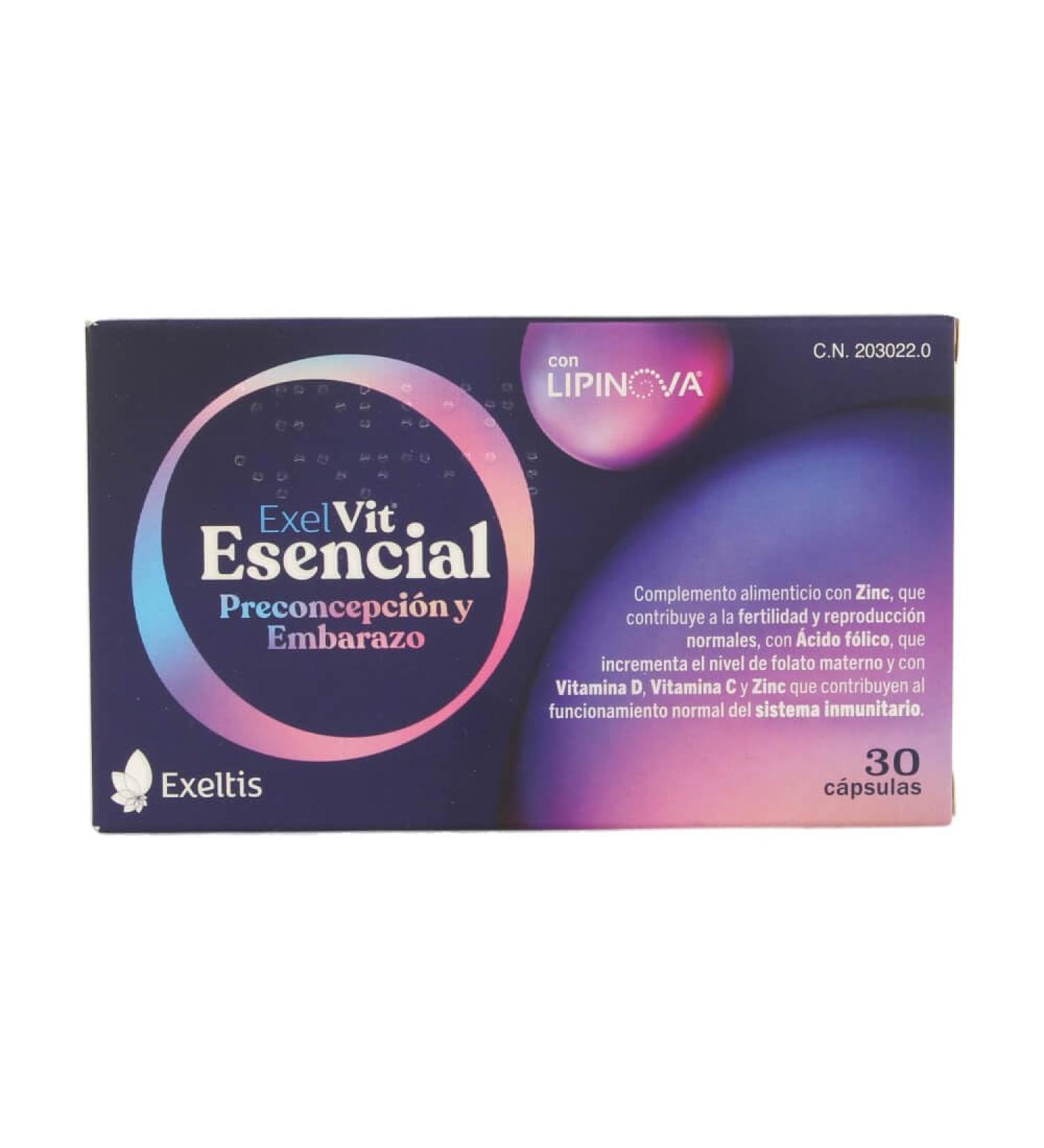 EXELTIS Exelvit Esencial 30 Cap is a capsule formula designed for regular use It is especially useful for those looking for an easytouse form The package contains 30 capsules The composition