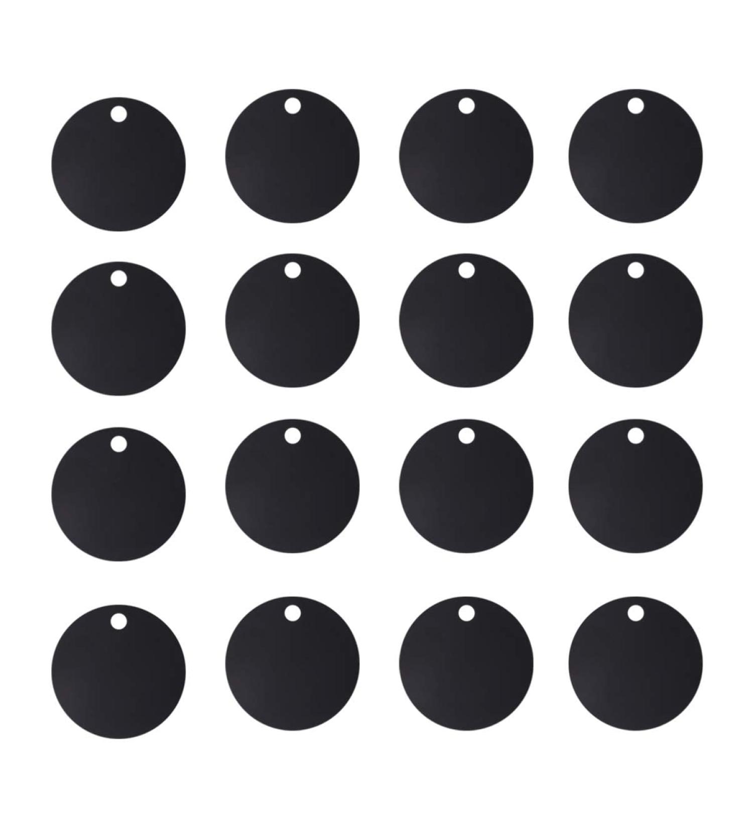 Milists 25-Piece Aluminum Alloy Blank Tags for Pets - Round DIY Day Traction Rope Accessories - 5cm/1.4 Inch Black - Buy Online on GoSupps.com