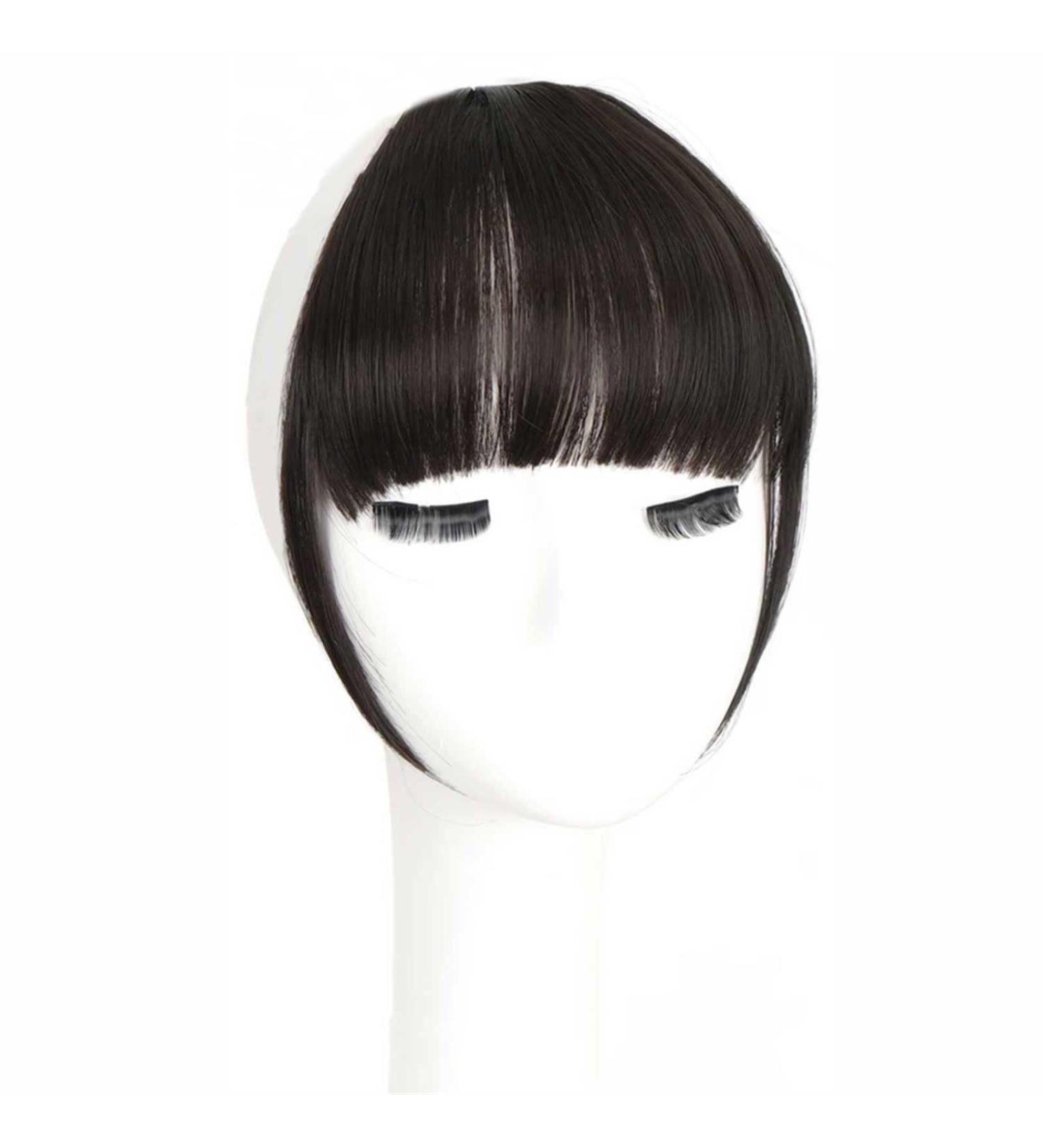 Bangs Clip in Bangs-Fake Bangs Hair Clip Dark Brown Clip on Bangs Real Human Hair Air Curtain Bangs for Women Clips Bangs Hair Extensions Fringe Curved Bangs for Women Curved Bangs for Daily Wear ( T1B/33