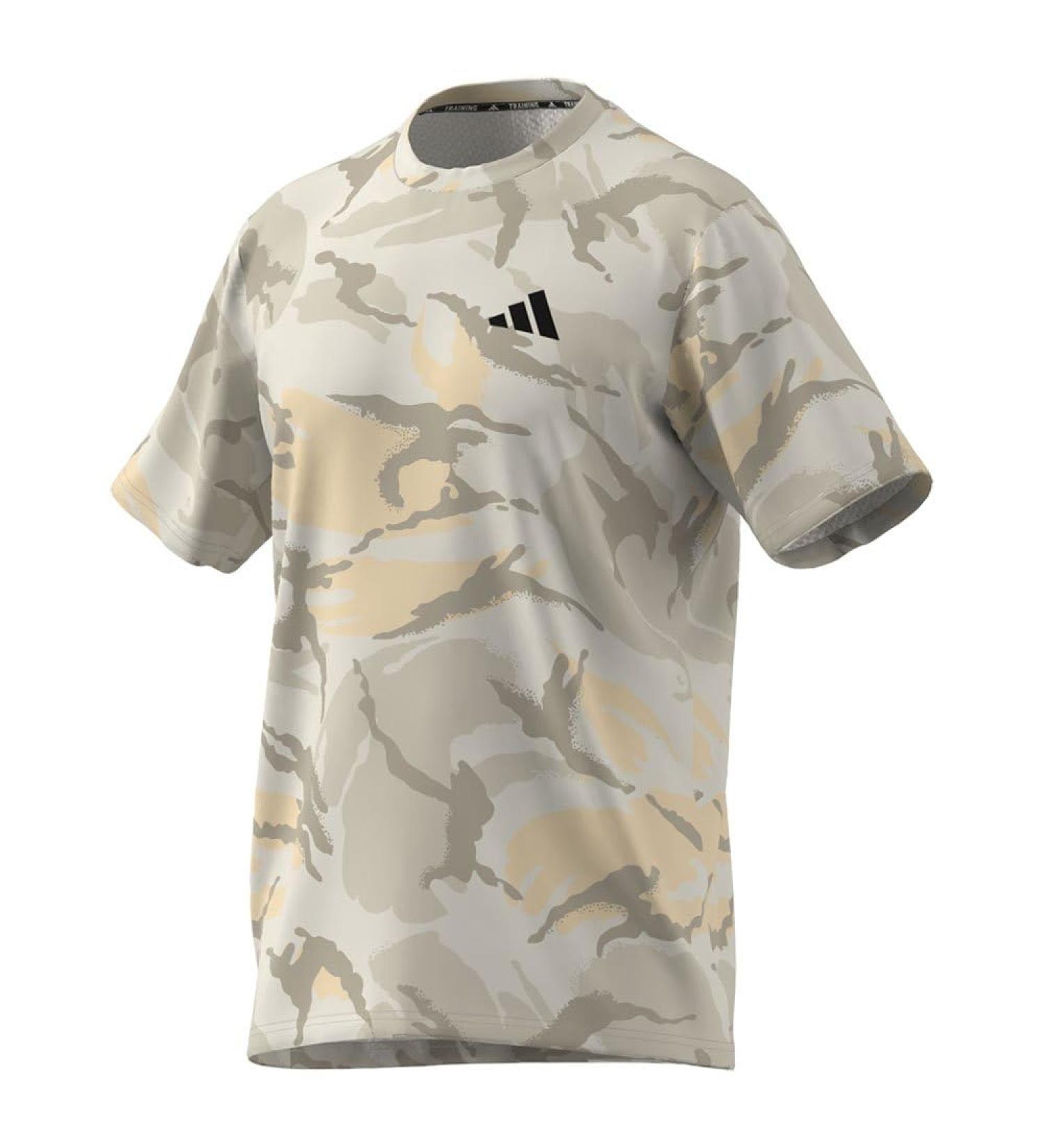 Buy adidas Men's Train Essentials Camo Tee - M Crystal Sand/Orbit Grey | International Shipping available - Buy Online on GoSupps.com