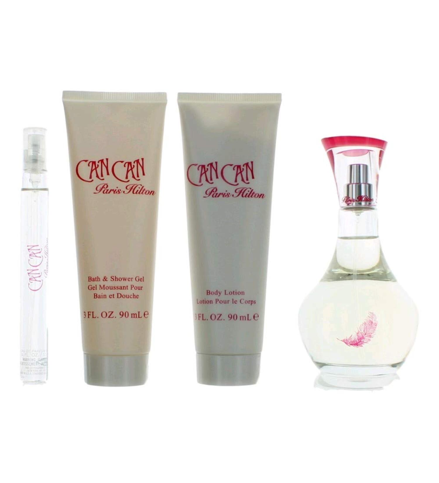 Paris Hilton Can Can for Women Gift Set (Eau de Parfum Spray Lotion Bath and Shower Gel Perfume Stick)