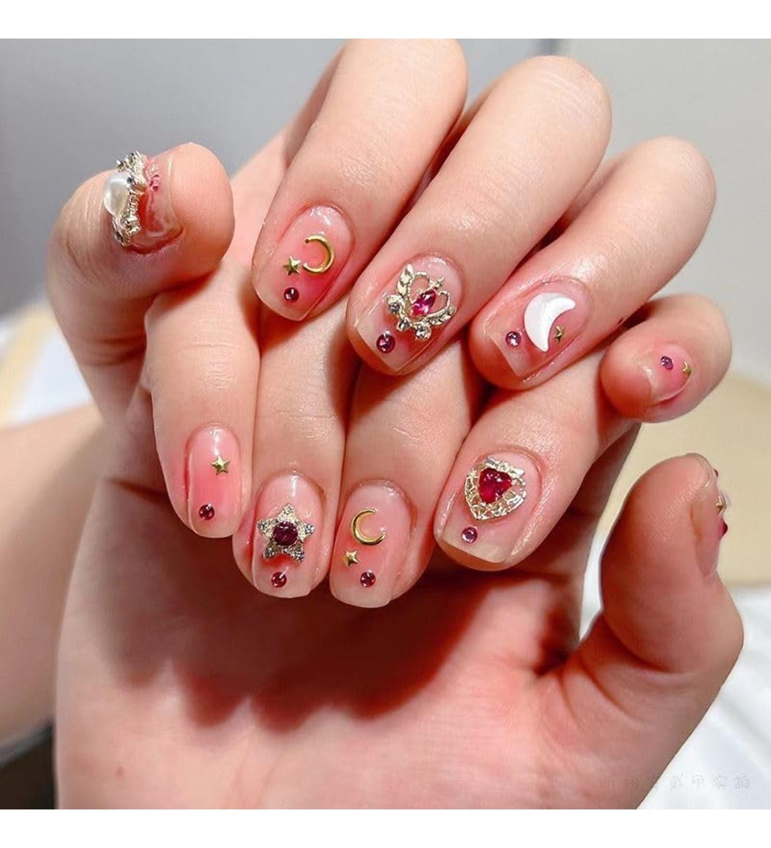 Handmade girl heart powder blusher nail enhancement finished products wear removable false nails 10PCS (Size : L) 1 count (Pack of 1) - Buy Online on GoSupps.com