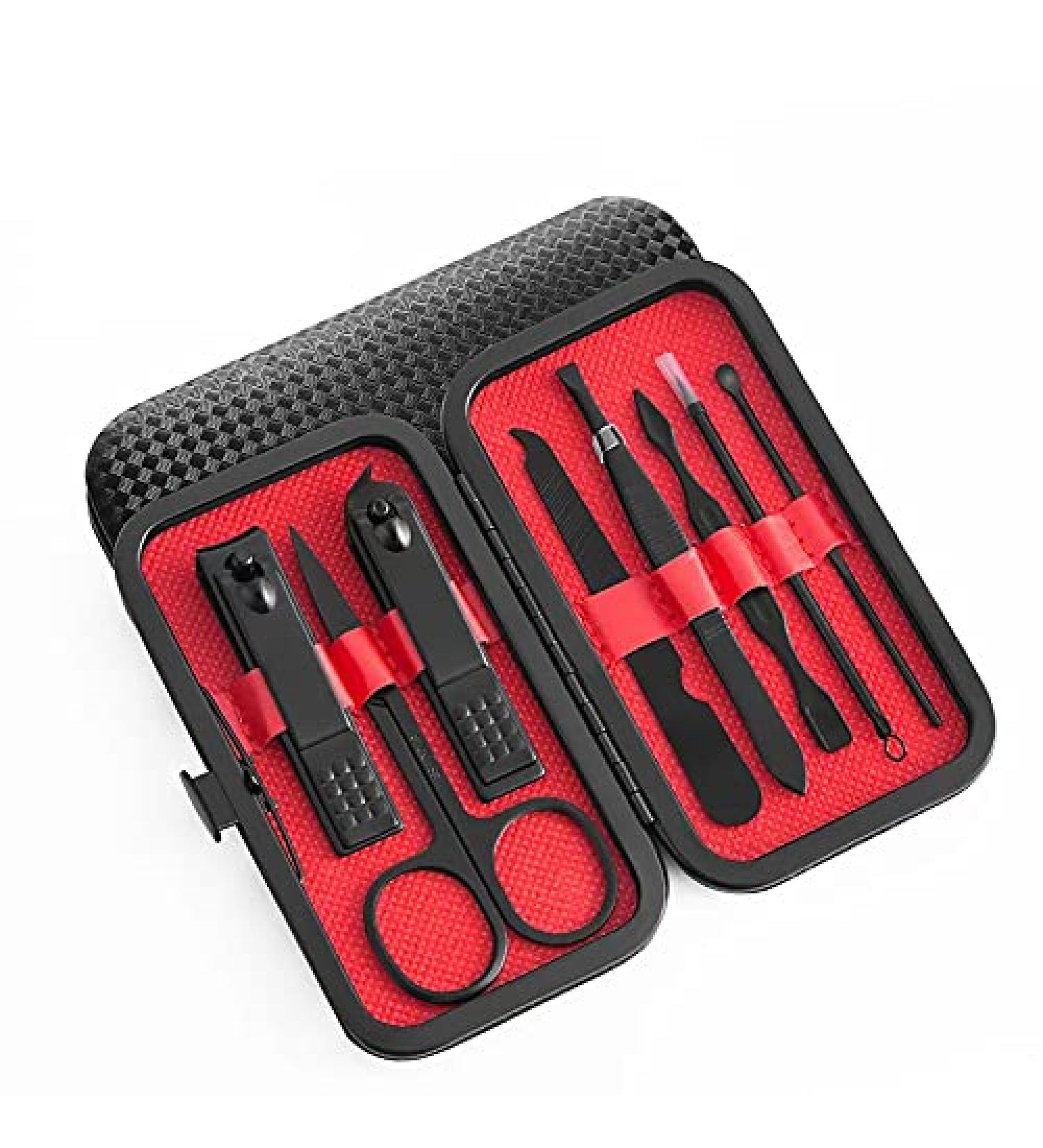 huanledaishu Nail Clippers 8 in 1 Manicure Set Stainless Steel Nail Grooming kit Professional Nail Clipper Kit Pedicure Kit Gift for Men Friends Family - Buy Online on GoSupps.com