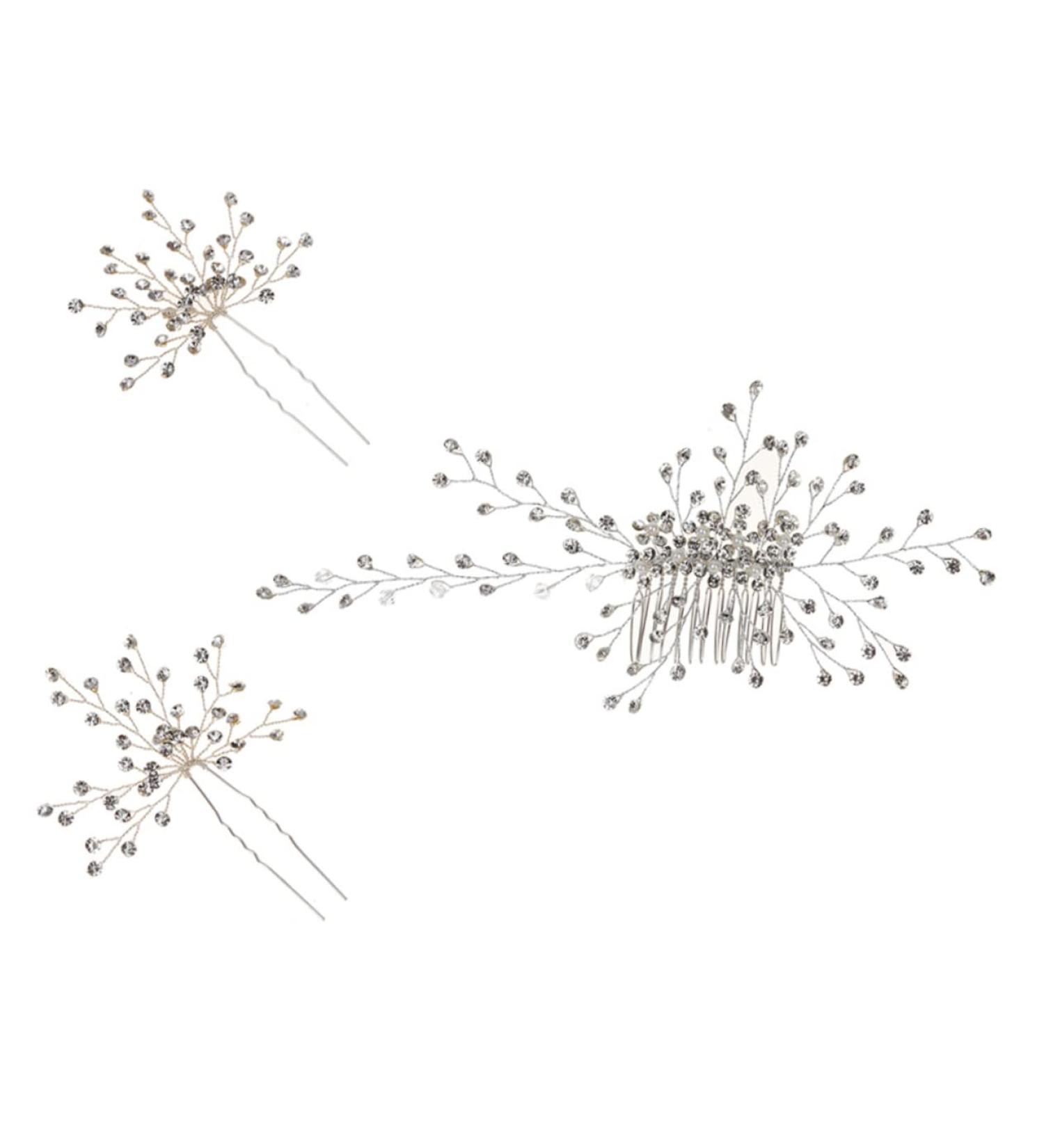 FRCOLOR 2 Sets Bridal Headwear Wedding Hair Clip Bridal Headpieces for Wedding Rhinestone Hair Headpiece Wedding Headdress Pearl Hair Pin Pearl Headpiece Comb Zinc Alloy Bride Rhinestones - Buy Online on GoSupps.com