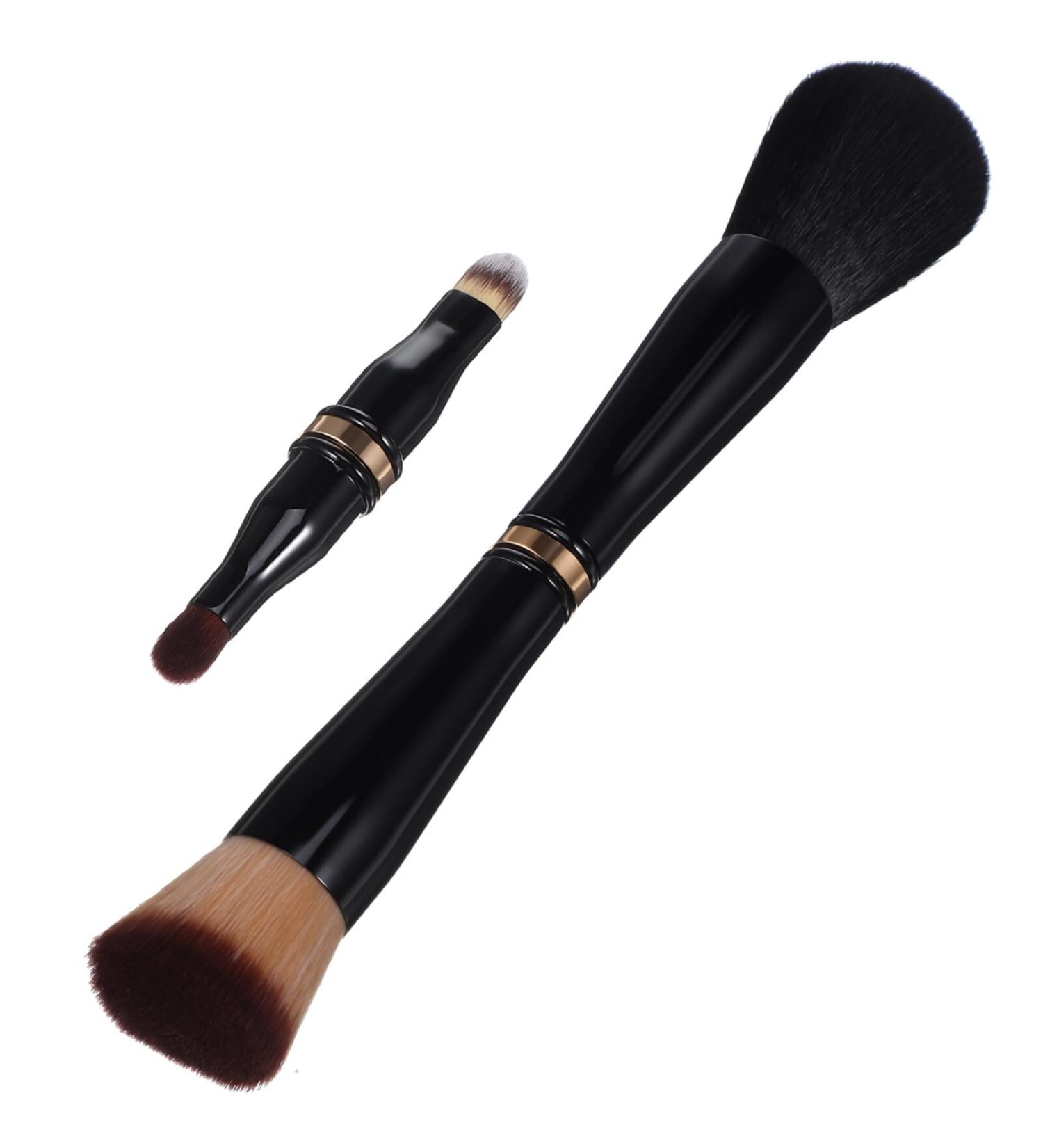 PATKAW 4 in 1 Makeup Brush Set Travel Double Ended Foundation Powder Makeup Brush Eyeshadow Face Concealer Brush for Blending Liquid Sunscreen Blush or Powder Cosmetics - Buy Online on GoSupps.com