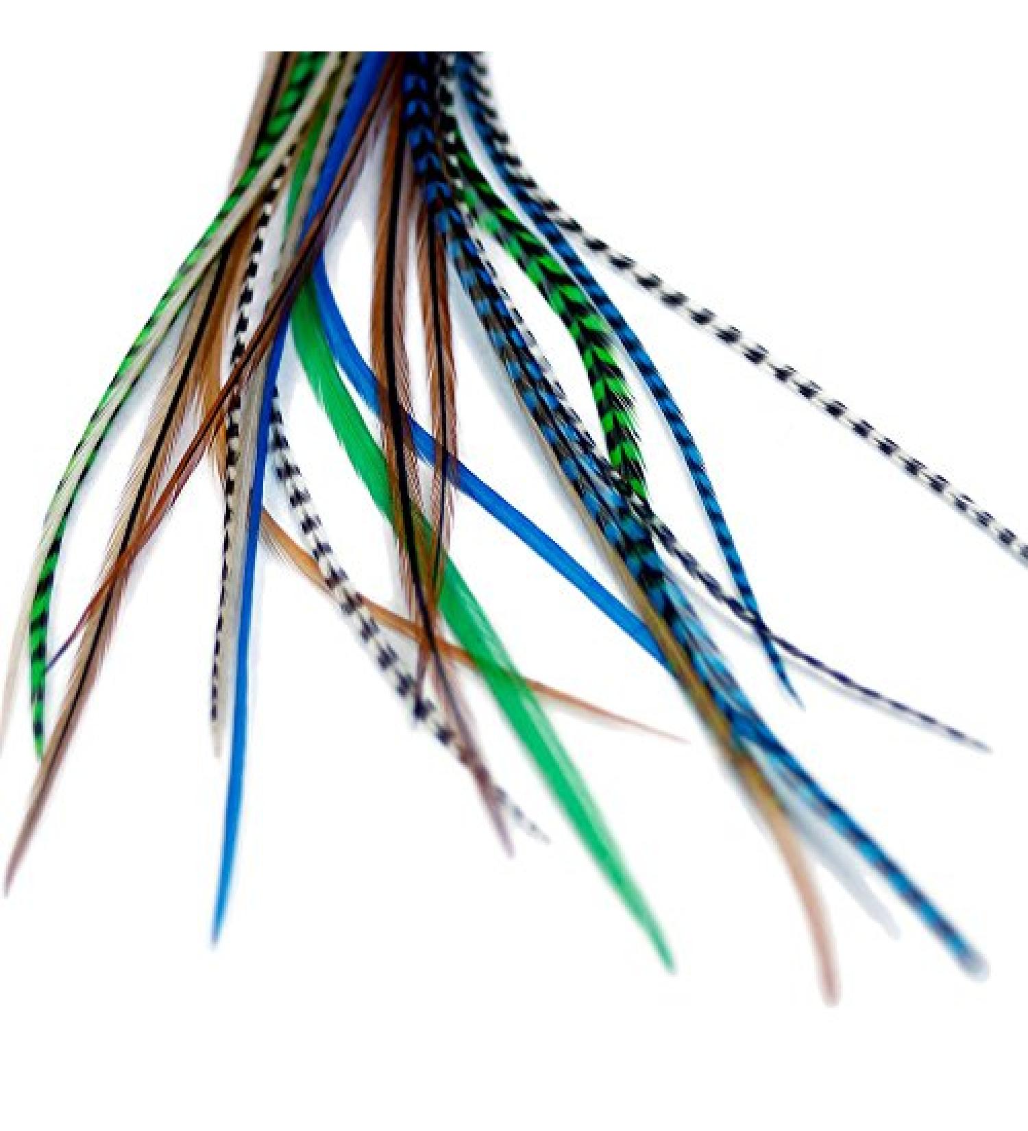 Real Feather Hair Extensions - forest (3 Feathers) - Buy Online on GoSupps.com
