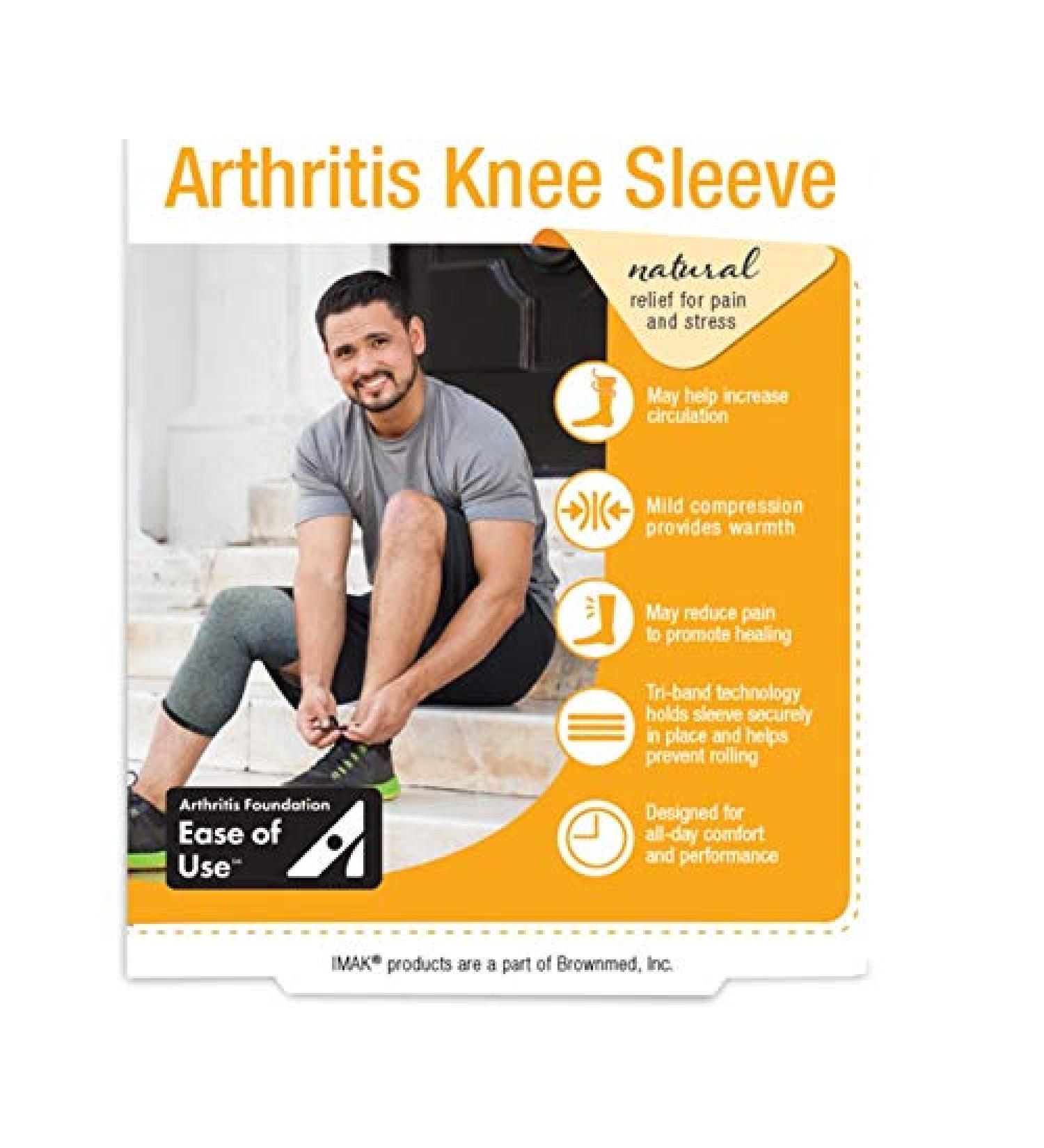 IMAK Compression Arthritis Knee Sleeve - Medium | Chronic Pain Relief Brace - Buy Online on GoSupps.com