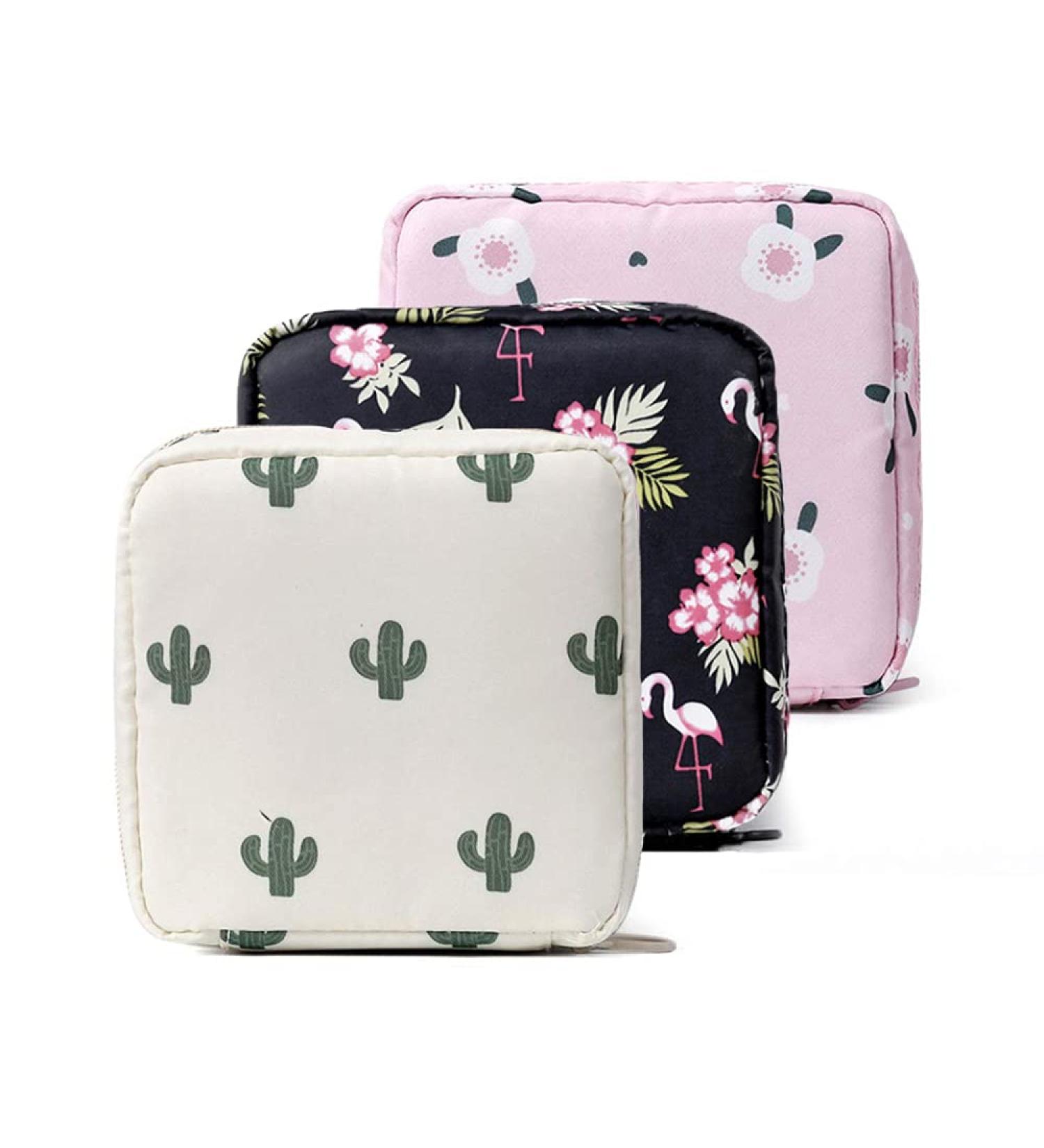 Sanitary Napkin Storage Bag 3pcs - Menstrual Cup Pouch & Cloth Portable Bags for Feminine Hygiene - Buy Online on GoSupps.com