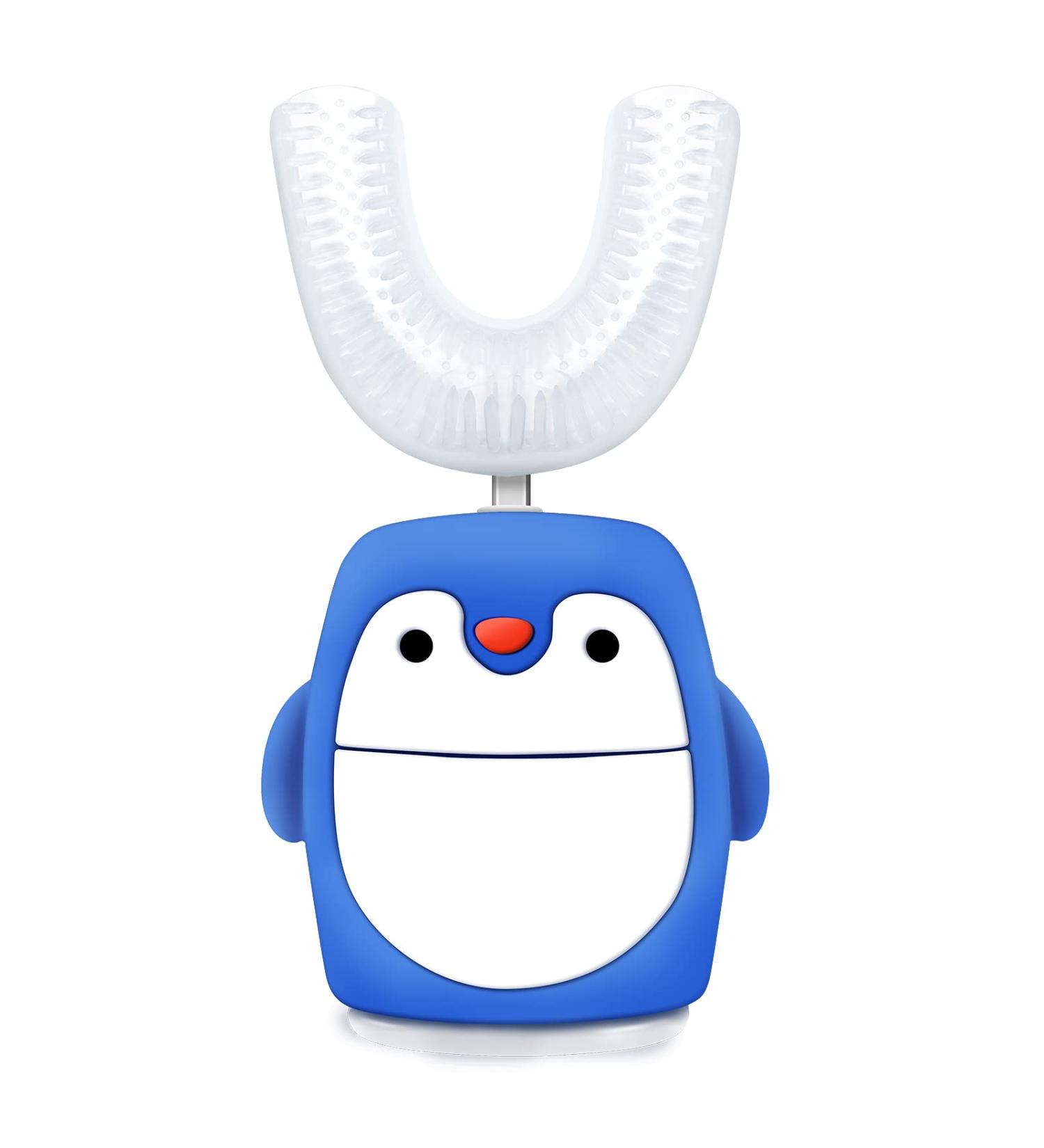 Kids Ultrasonic Electric Toothbrush with Automatic Timer | 5 Clearing Modes | IPX7 Waterproof | Penguin Style | Ages 2-6 - Buy Online on GoSupps.com