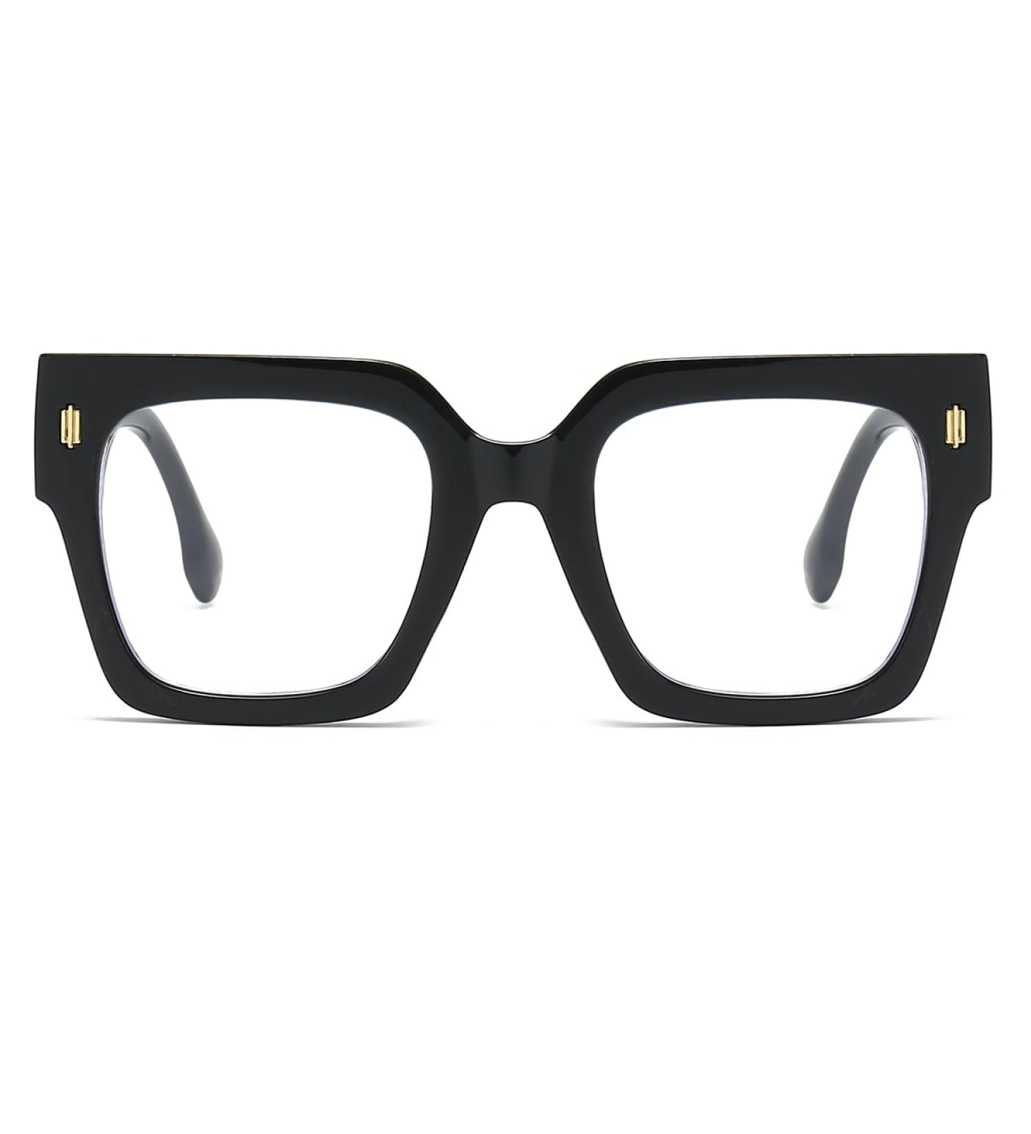 NIDOVIX Oversized Blue Light Glasses for Men & Women | Retro Thick Frame Eyeglasses - 50mm Fashionable Computer Glasses - Buy Online on GoSupps.com