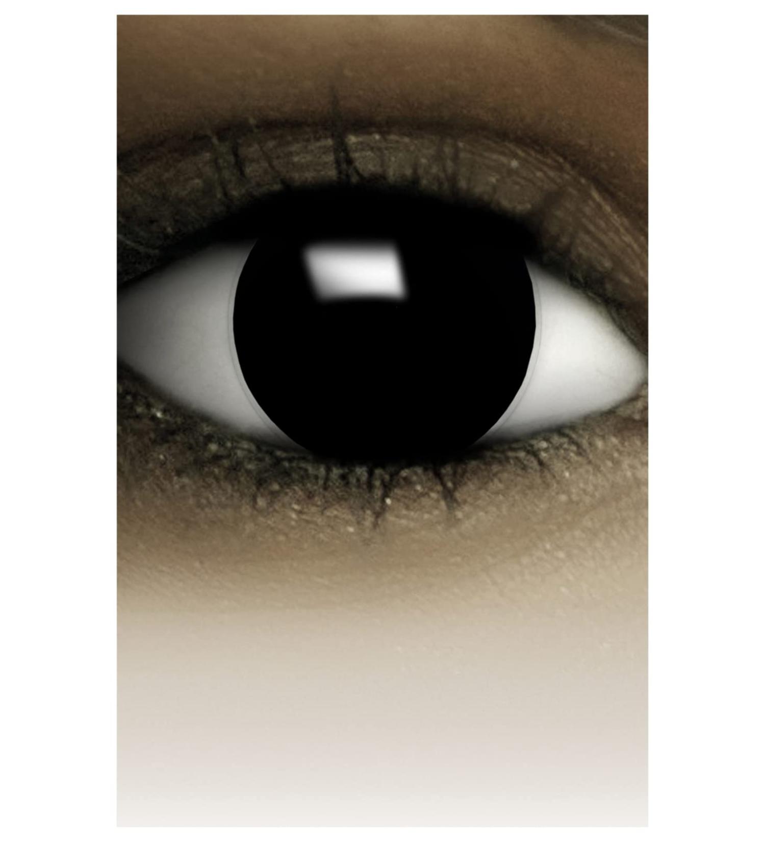 FXCONTACTS Halloween Black Colored Contact Lenses - Prescription-Free 2 Pieces (1 Pair) for Spooky Looks - Buy Online on GoSupps.com