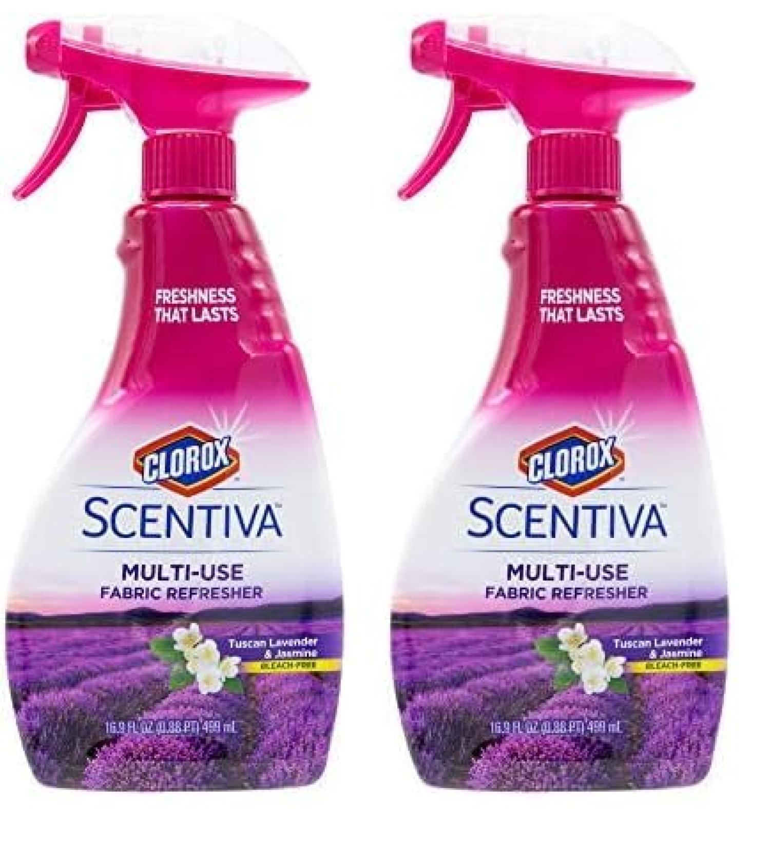 Clorox Scentiva Multi-Use Fabric Refresher Spray - Tuscan Lavender & Jasmine | Fabric Freshener for Upholstery Closets Curtains & Carpets | 16.9 oz (Pack of 2) - International Shipping Available - Buy Online on GoSupps.com