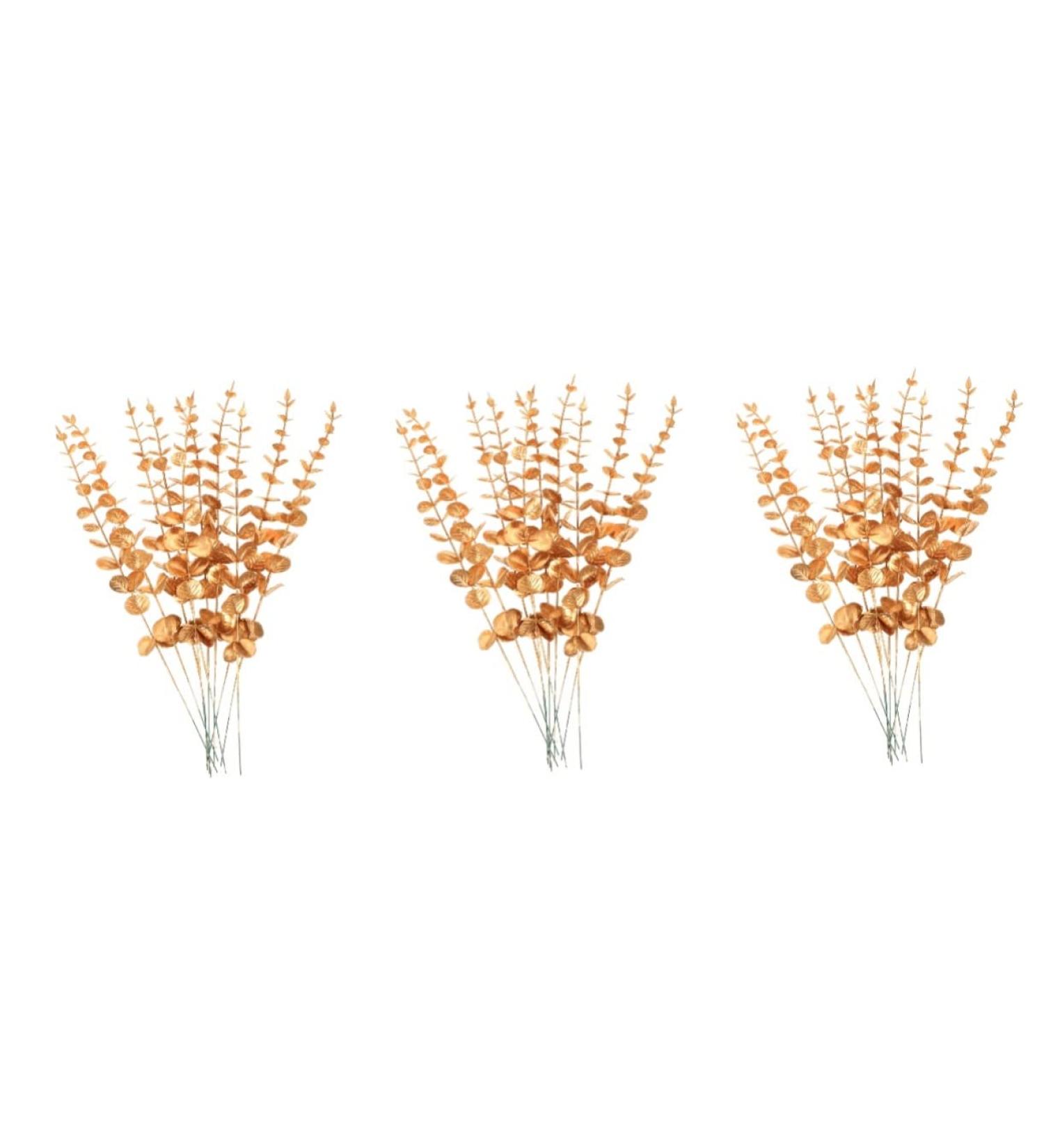 Zerodeko 30 Pcs Eucalyptus Leaves Christmas Tree Ornaments Artificial Eucalyptus Home Decor Green Leaves Artificial Flowers Harvest Eucalyptus Stem Floral Vase False Leaf Wedding Plastic Goldenx3pcs 38X3CMx3pcs - Buy Online on GoSupps.com