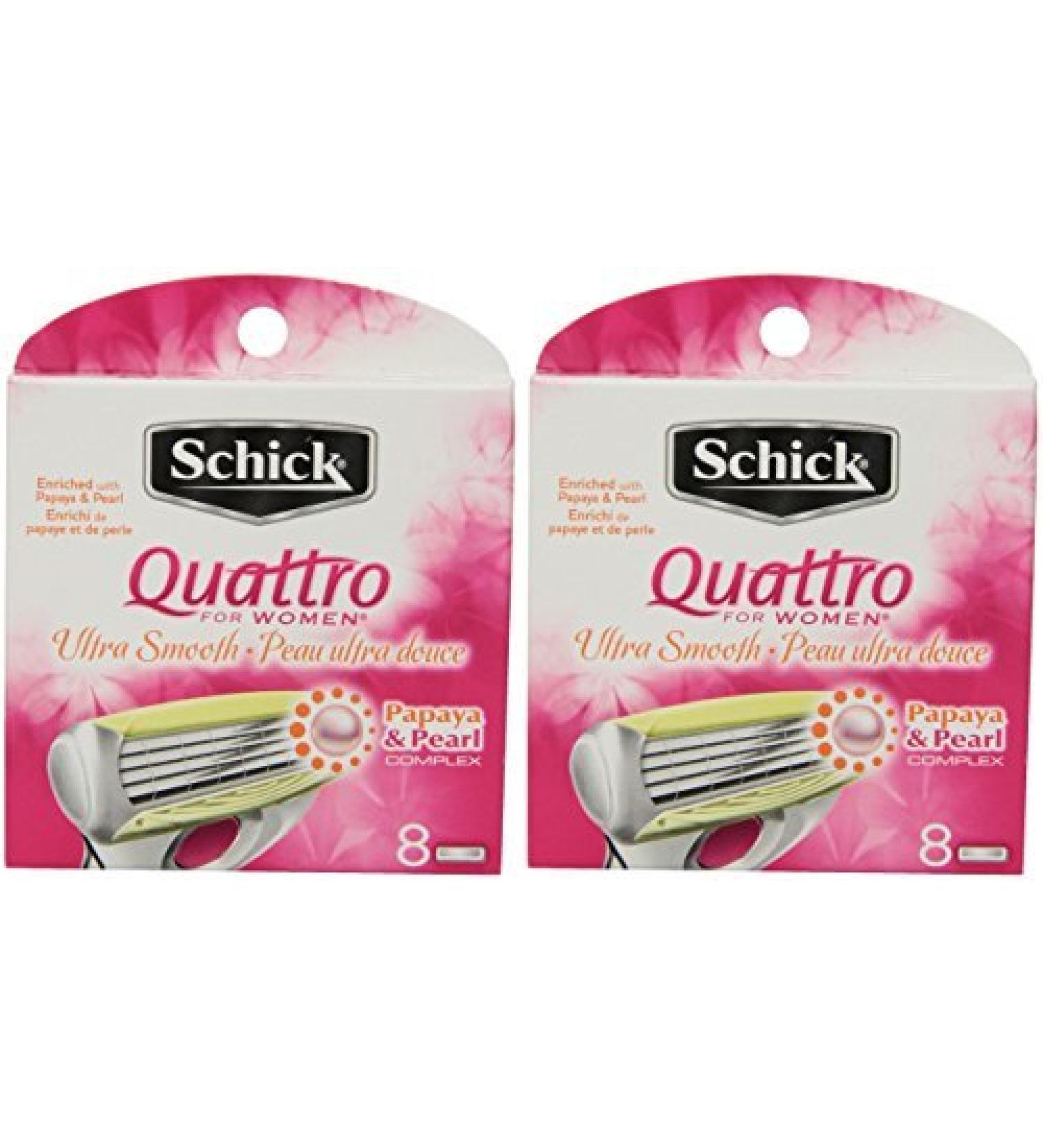Schick Quattro for Women Razor Refill - Ultra Smooth - 8 Cartridges (2 Pack) - Buy Online on GoSupps.com