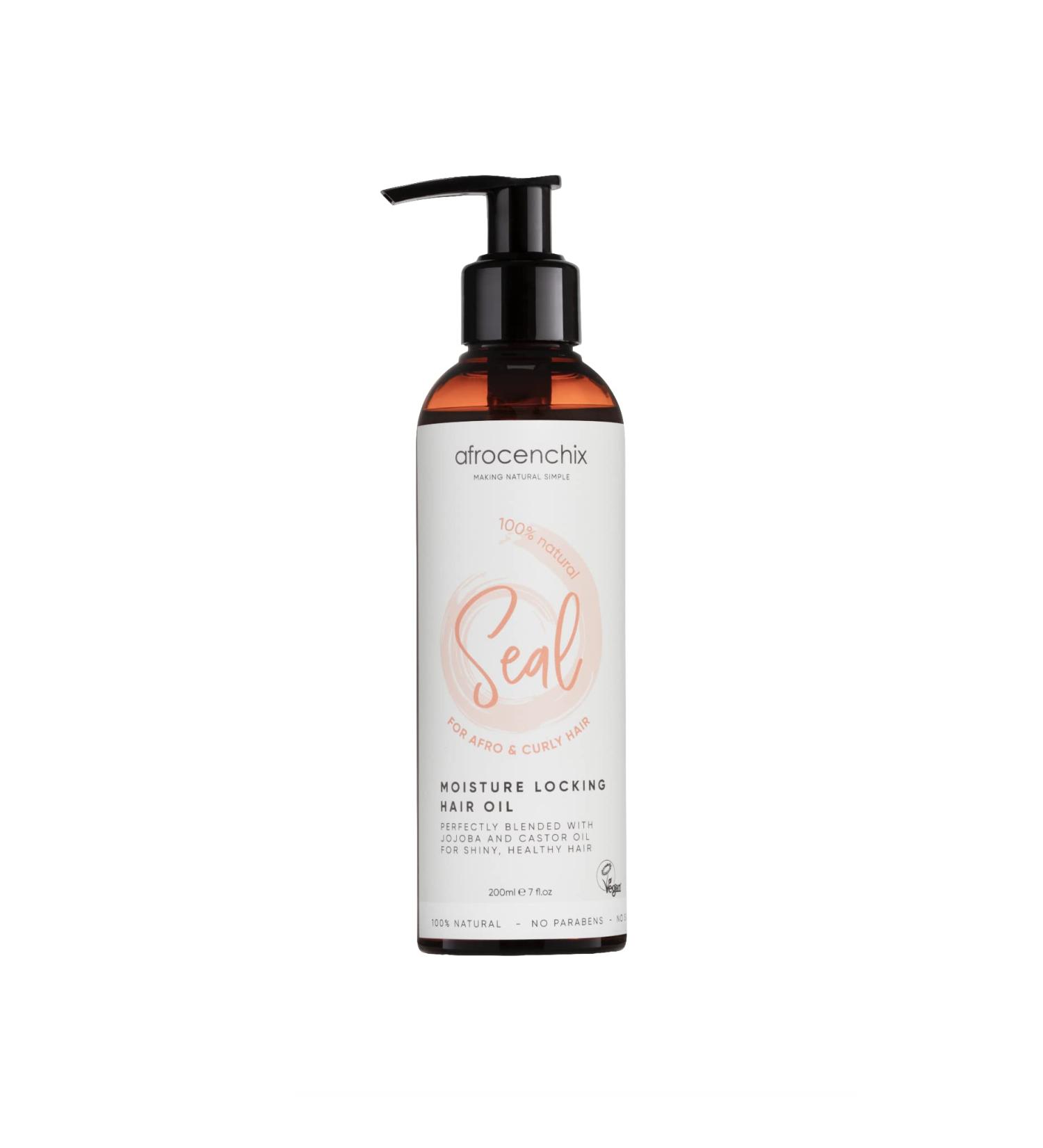 Afrocenchix Seal - Scalp Oil for Afro and Curly Hair- Blended With Jojoba and Castor Oil for hair growth Moisture locking Hair Oils 200ml - Buy Online on GoSupps.com