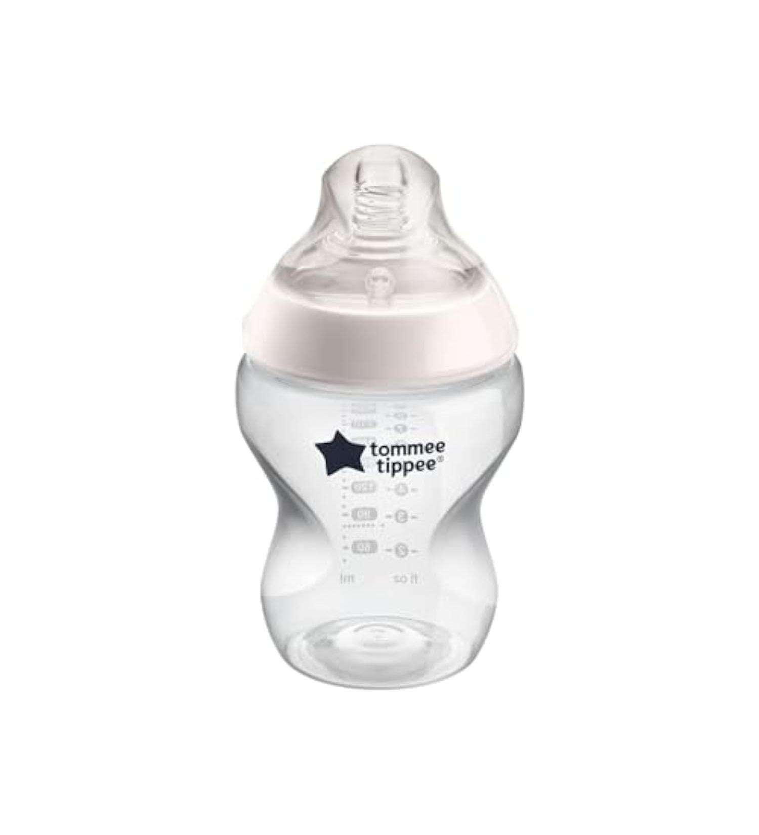 Tommee Tippee Closer to Nature Baby Bottle, Breast-Mimicking Teat with Anti-Colic Valve, 260 ml, Pack of 1, Be Kind Ro