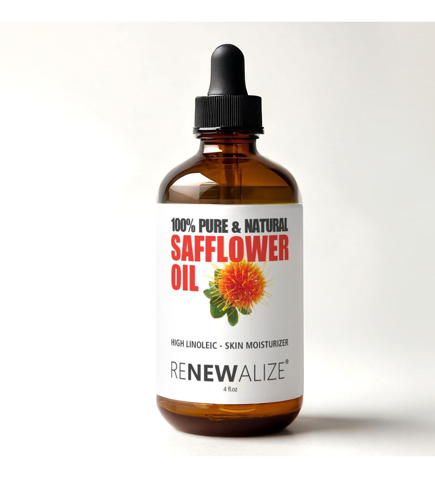 Safflower Seed Oil Face Moisturizer - 4 oz. | Natural Acne & Oily Skin Serum | High Linoleic Skincare for Men & Women - Buy Online on GoSupps.com