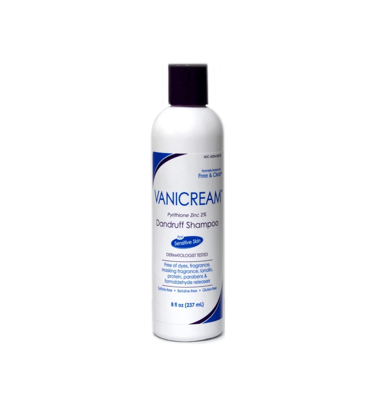 Vanicream Free & Clear Medicated AntiDandruff Shampoo - Maximum OTC Strength 2% Zinc Pyrithione - Unscented - 8 Fl Oz Pack of 1 - Buy Online on GoSupps.com