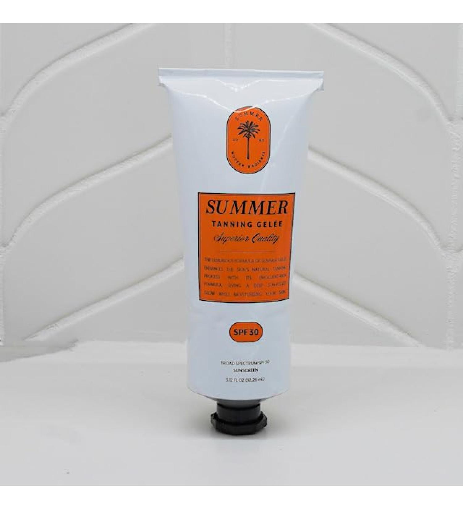 Summer Gel e Tanning Lotion Gel - USA Made SPF 30 Hydrating & Moisturizing Tanning Oil Quick Absorb & Darker Tan Accelerator Broad Spectrum UVA/UVB Protection - 3.12 OZ - Buy Online on GoSupps.com