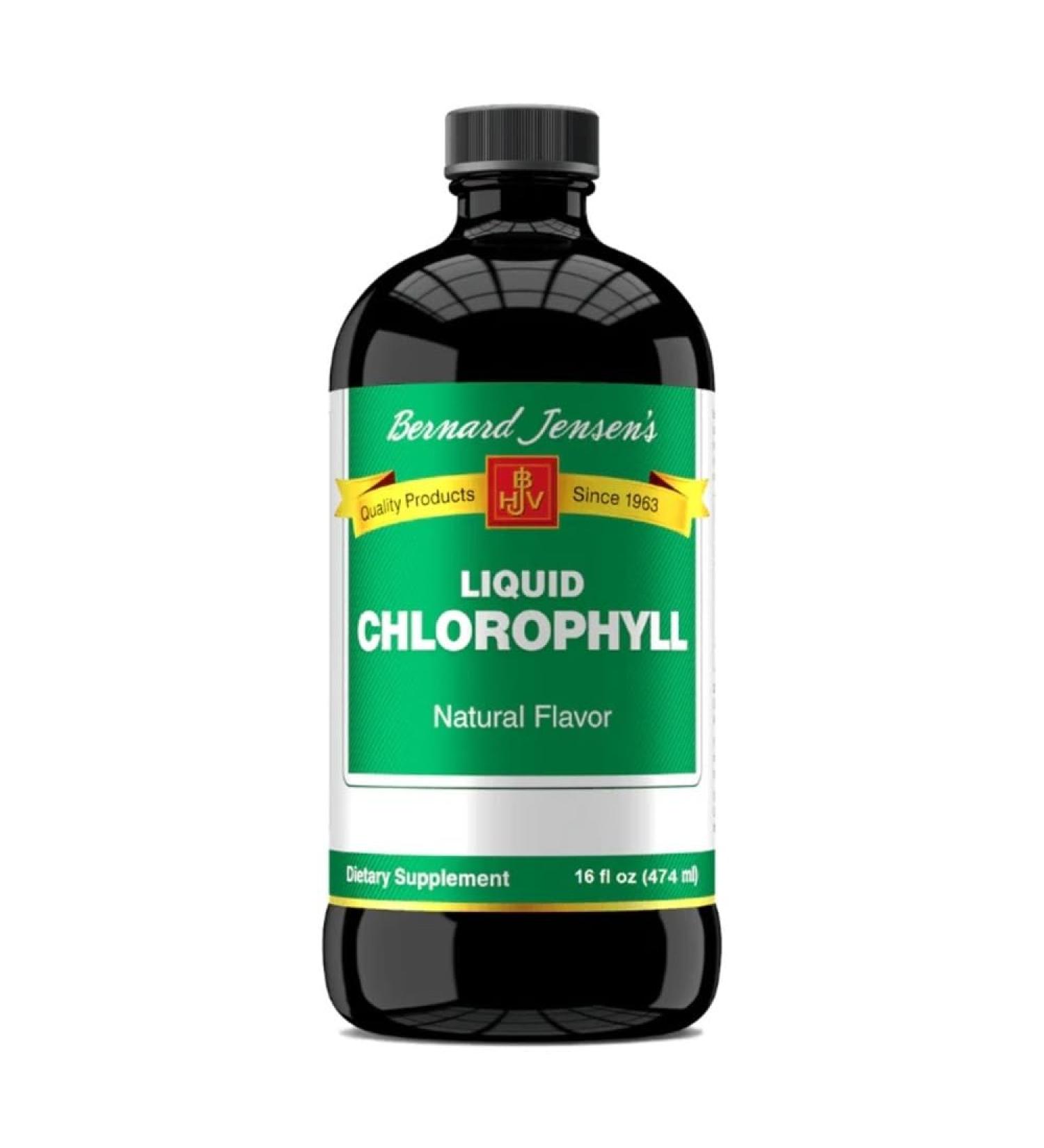 Bernard Jensen's 100% Pure Natural Chlorophyll Flavor Liquid Supplement | Promotes Alkaline Ph | Helps to Cleanse Blood | 16 Fluid Ounce (474 ml) - Buy Online on GoSupps.com