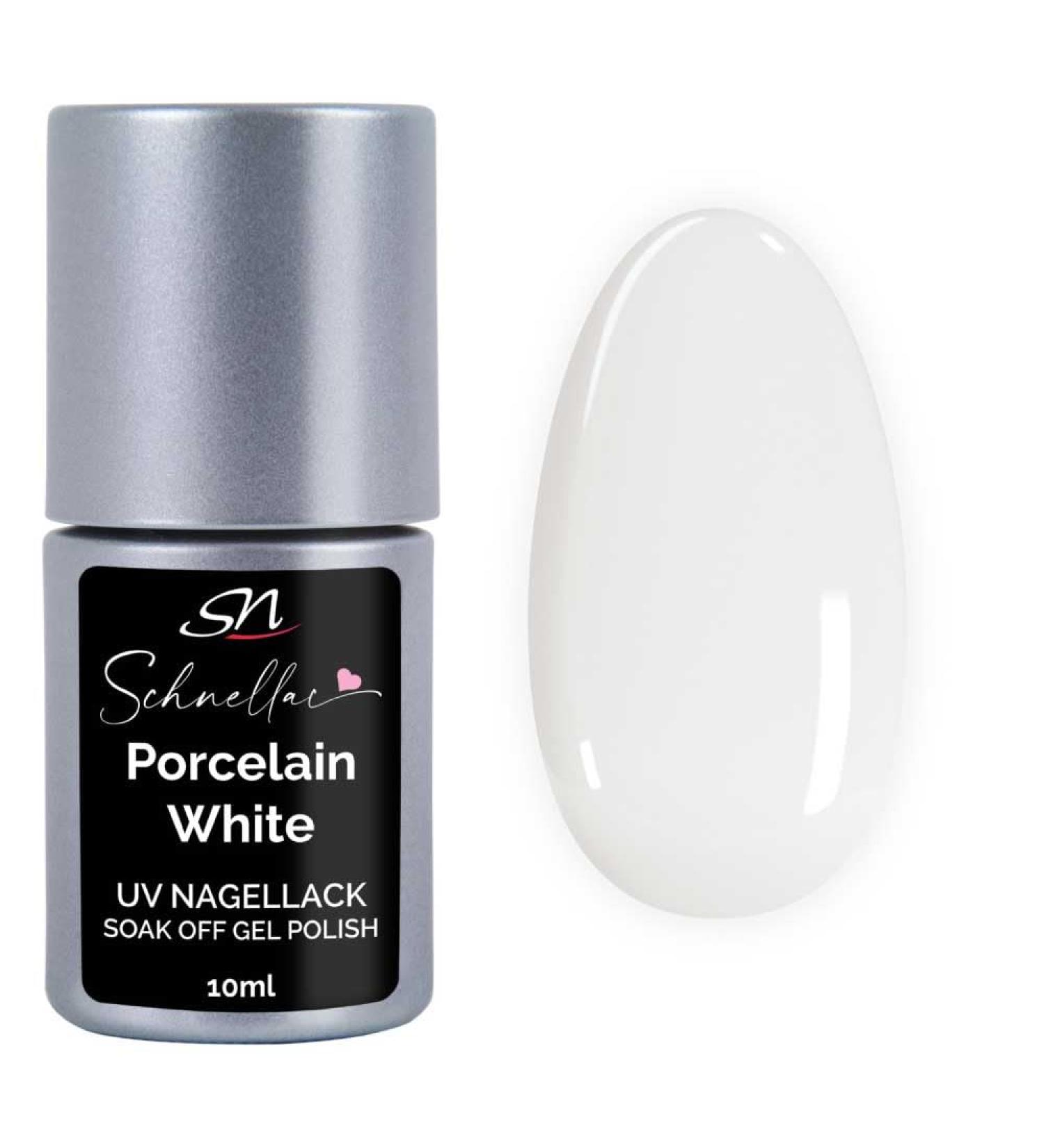 SN Fastac Porcelain White UV Nail Polish - Vegan Gel Polish Milky Shellac Color HEMA Free - 10ml (1 Pack) for French Manicure - Buy Online on GoSupps.com