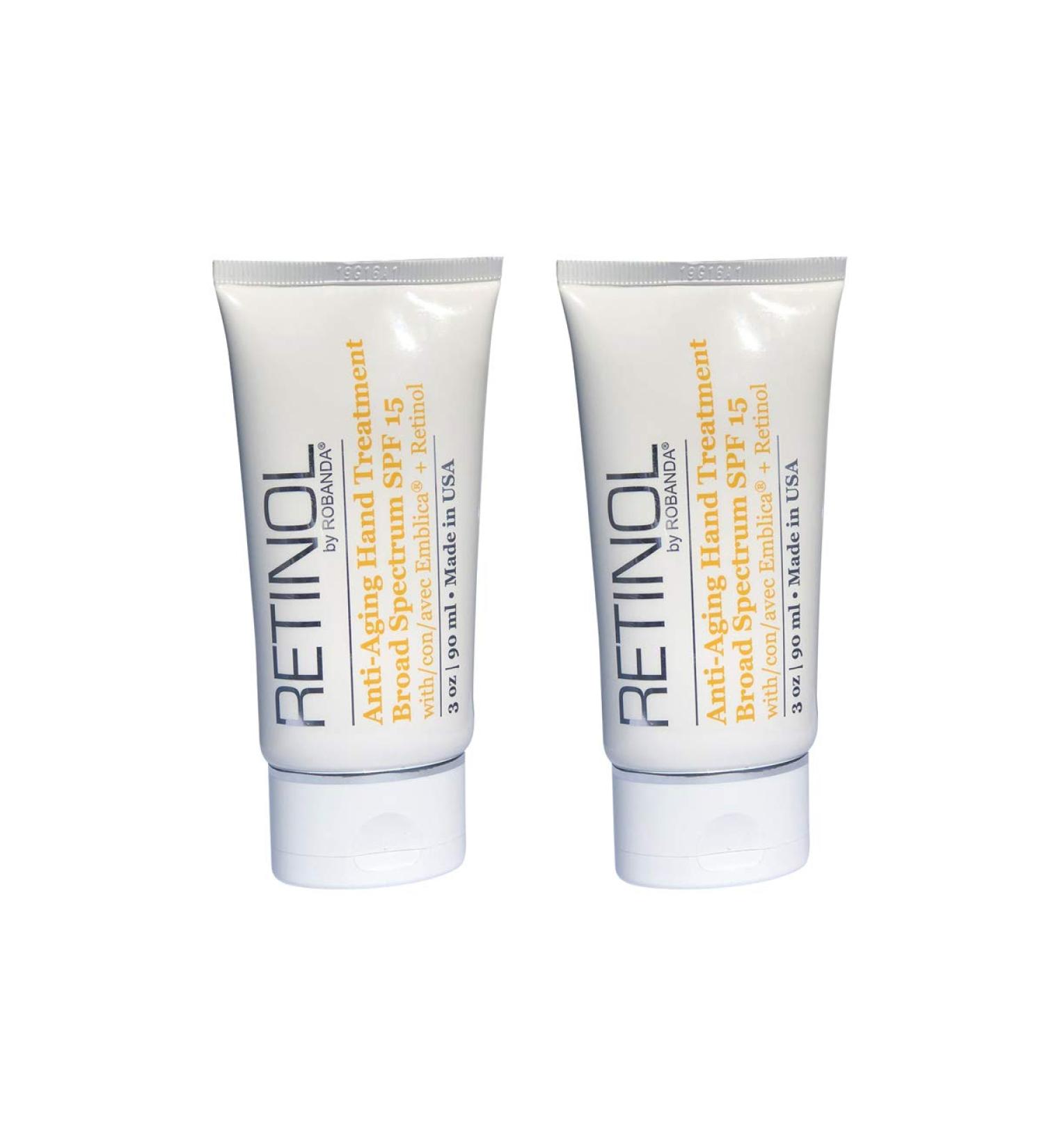 Robanda Retinol Anti-Aging Hand Treatment SPF 15 + Repairing Retinol Cream 2 Pack for Dry Skin - Buy Online on GoSupps.com