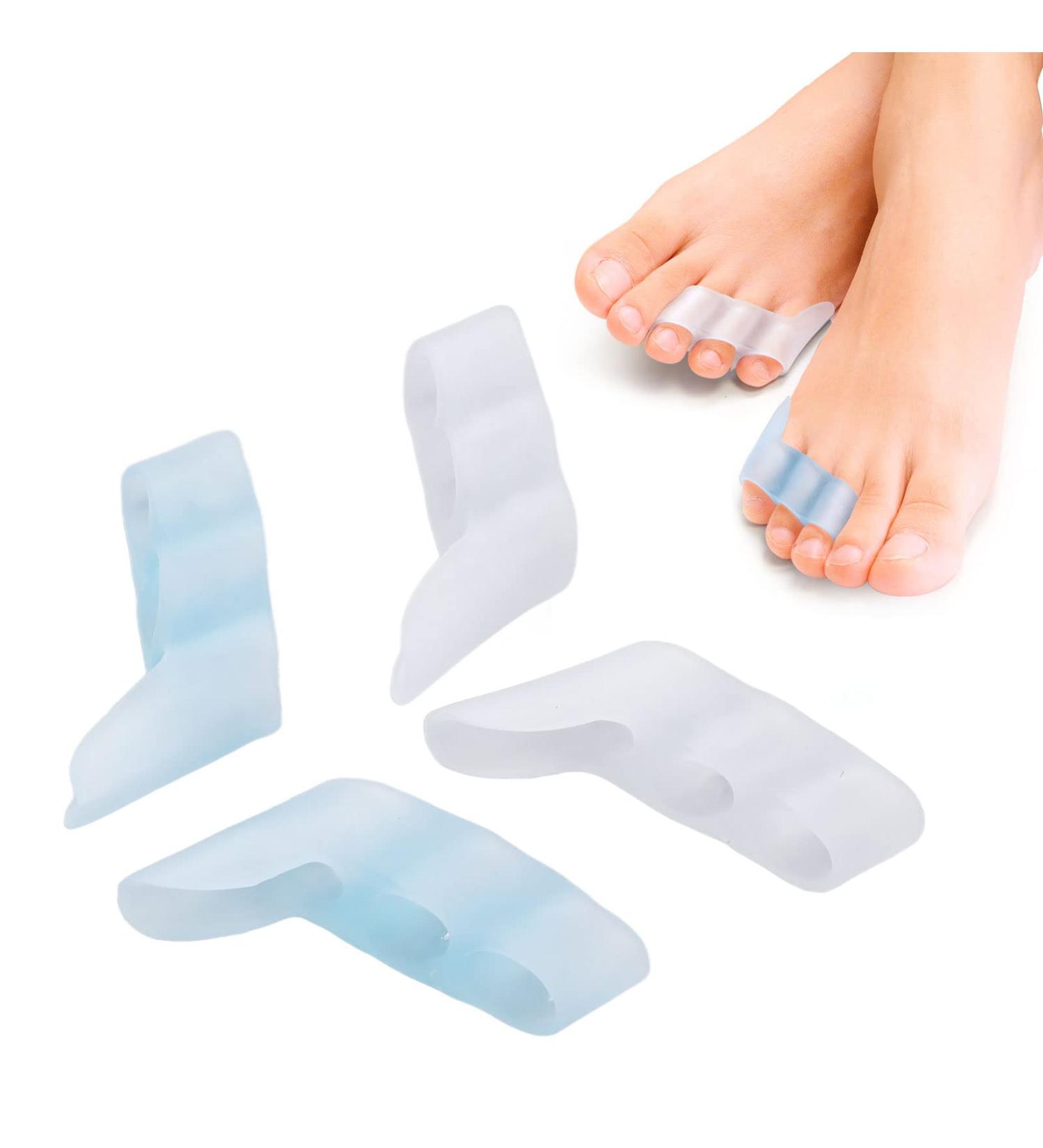 Soft Silicone Little Toe Separator - 8 Pairs | Breathable 3-Hole Overlapping Toe Protector for Scuff Protection - Buy Online on GoSupps.com
