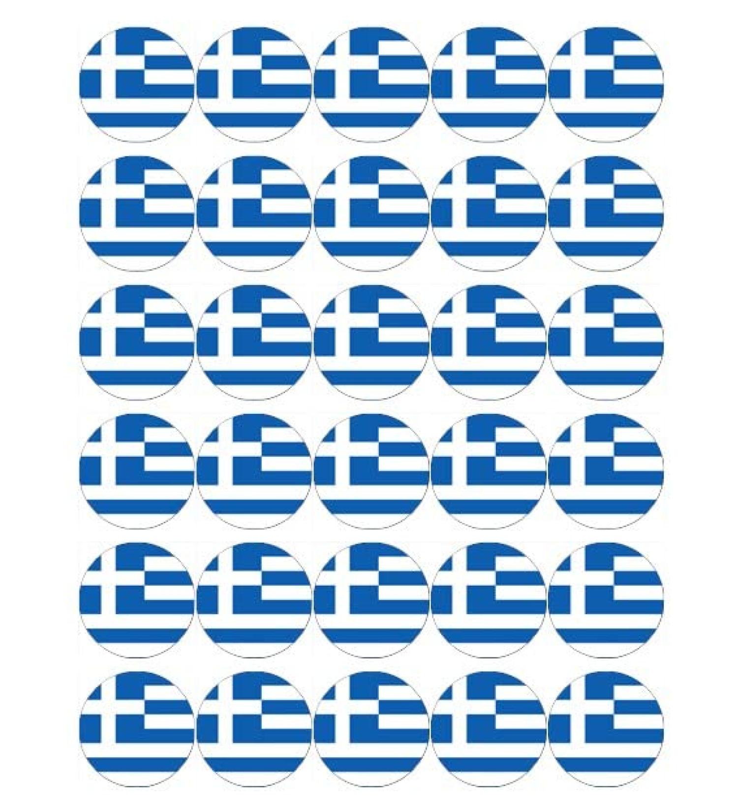 30 Greece Greek Flags Cupcake Toppers Edible Wafer Paper Fairy Cake Toppers Birthday Cake Decorations