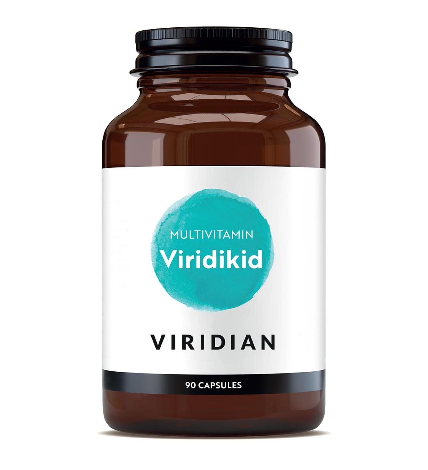 Viridian - ViridiKid Multivitamin & Mineral Capsules | Essential Nutritional Support for Kids 2+ | Pure Formula with Vitamins A B C D E K Zinc Iron | Easy-to-Swallow Microcapsules | 90 Caps - Buy Online on GoSupps.com