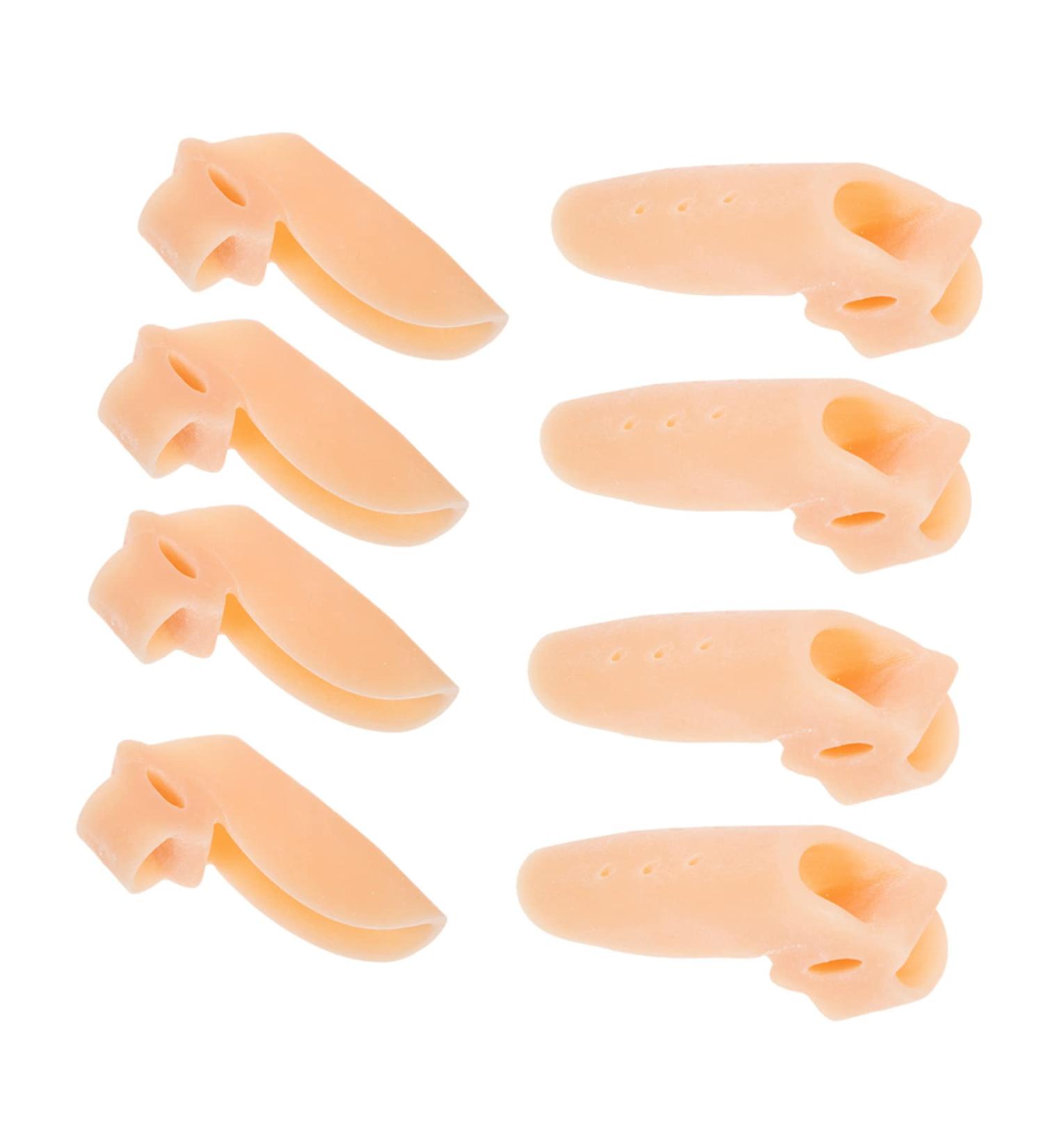 Silicone Toe Separator Set - 4 Pairs Thumb Protector for Big Toe Joint, Hallux Valgus, Hammer Toe - Portable Spacer with Silica Gel Skin Color - 7x3.5cm - Buy Online on GoSupps.com