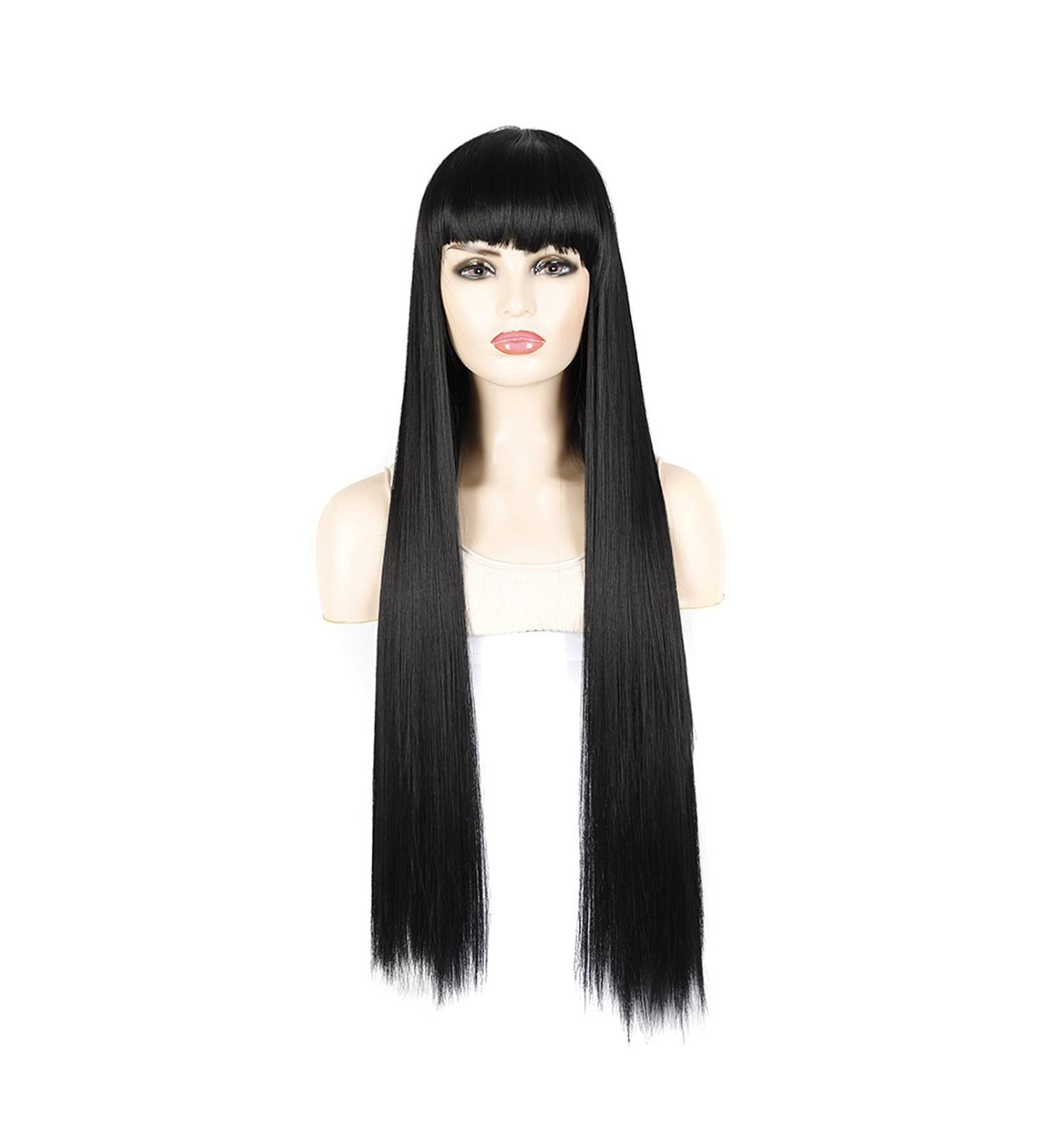 Chtom 80 cm long straight hair fake head set female lengthening long straight hair Qi Liu Haicheng Liu Hiyun head - Buy Online on GoSupps.com
