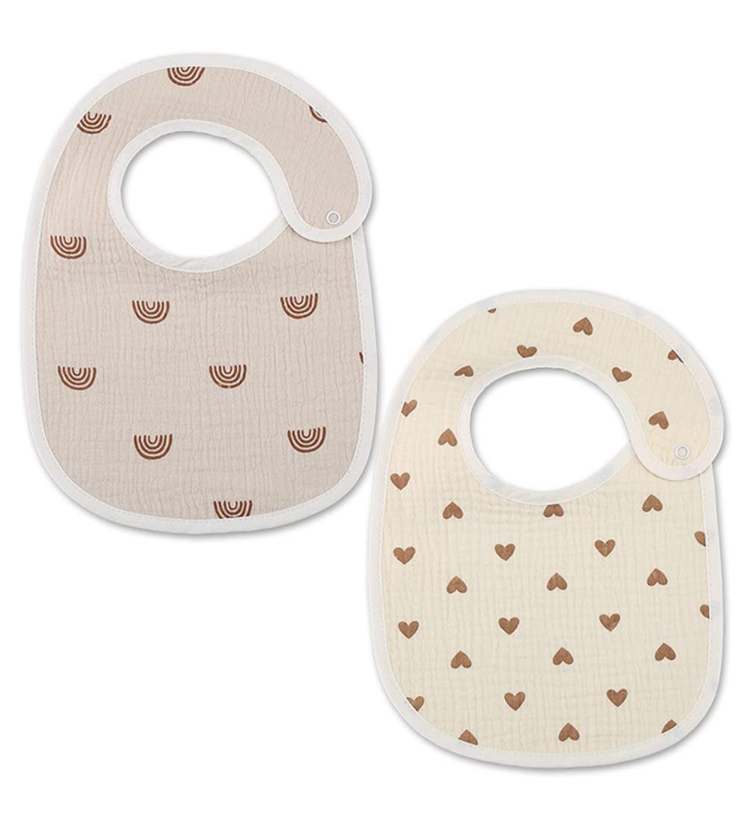 ISAKEN 2-Piece Waterproof Baby Bib Set - Teething Bandana Drool Bibs for Feeding and Burping #009 - Buy Online on GoSupps.com