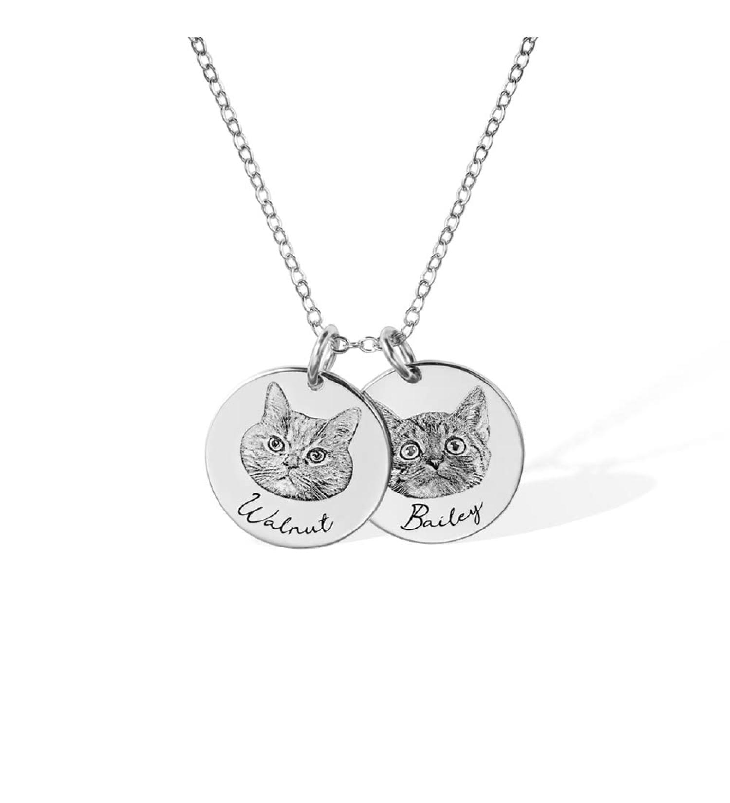 Custom Pet Portrait Necklace Pet Loss Gift Personalised Pet Photo Necklace Pet Lover Gift Dog Necklace Cat Memorial Gift Pet Portrait Jewellery - Buy Online on GoSupps.com