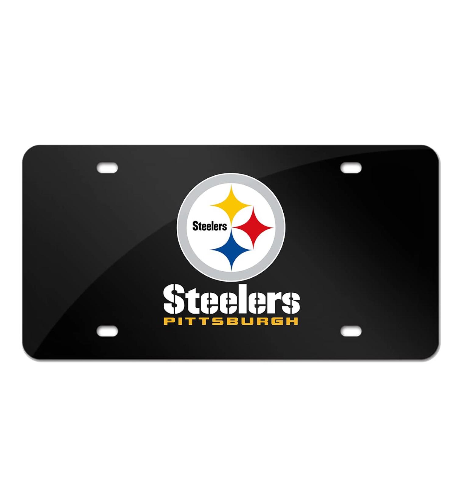 Black Stainless Steel Car Front License Plate Cover - Rust-Proof 6x12 Inch Novelty Decor for Auto - A-N-S Design - Buy Online on GoSupps.com