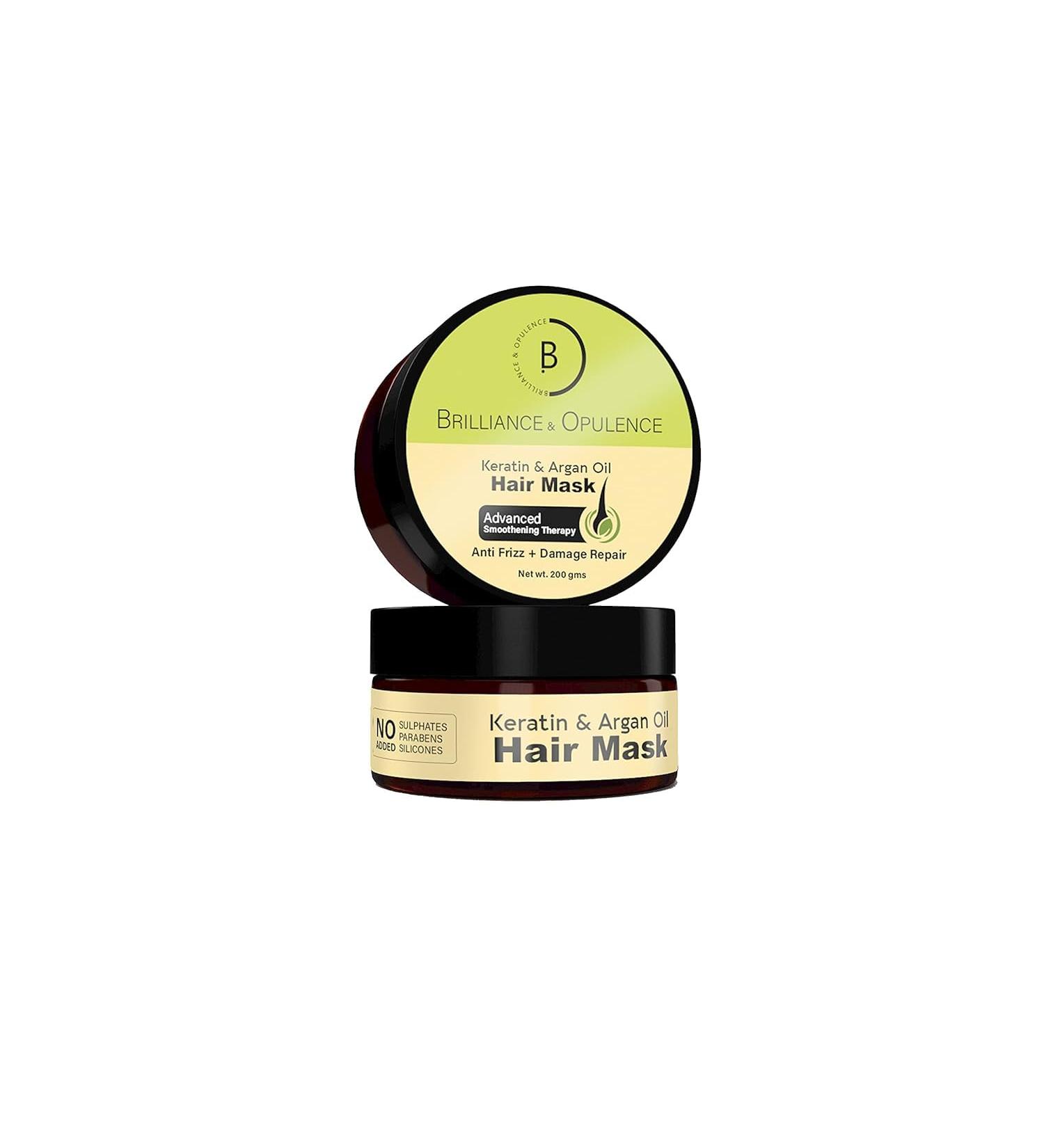 Keratin & Argan Oil Hair Mask - Repair Damage & Control Frizz | Sulfate-Free Paraben-Free Silicone-Free - 200 gm - Buy Online on GoSupps.com