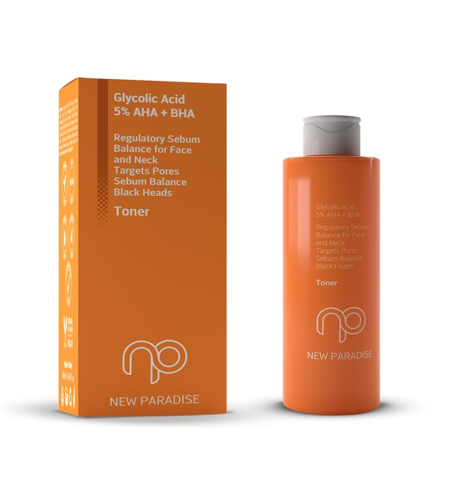 New Paradise Glycolic Acid Toner - 5% AHA + BHA for Pore Refinement & Radiant Skin | International Shipping Available - Buy Online on GoSupps.com