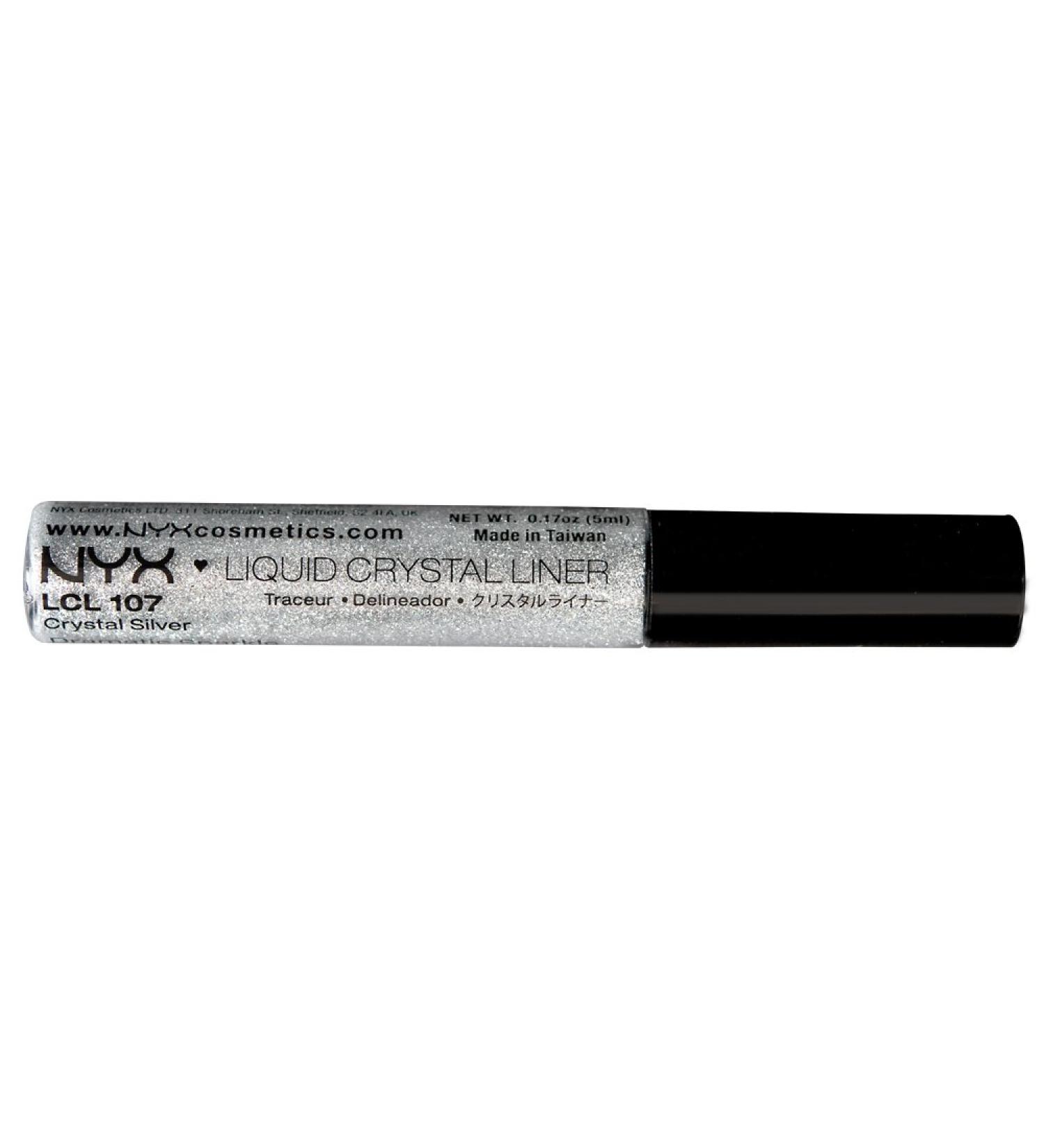NYX PROFESSIONAL MAKEUP Liquid Crystal Liner  Crystal Silver  0.384 Ounce Crystal Silver 0.38 Fl Oz (Pack of 1)