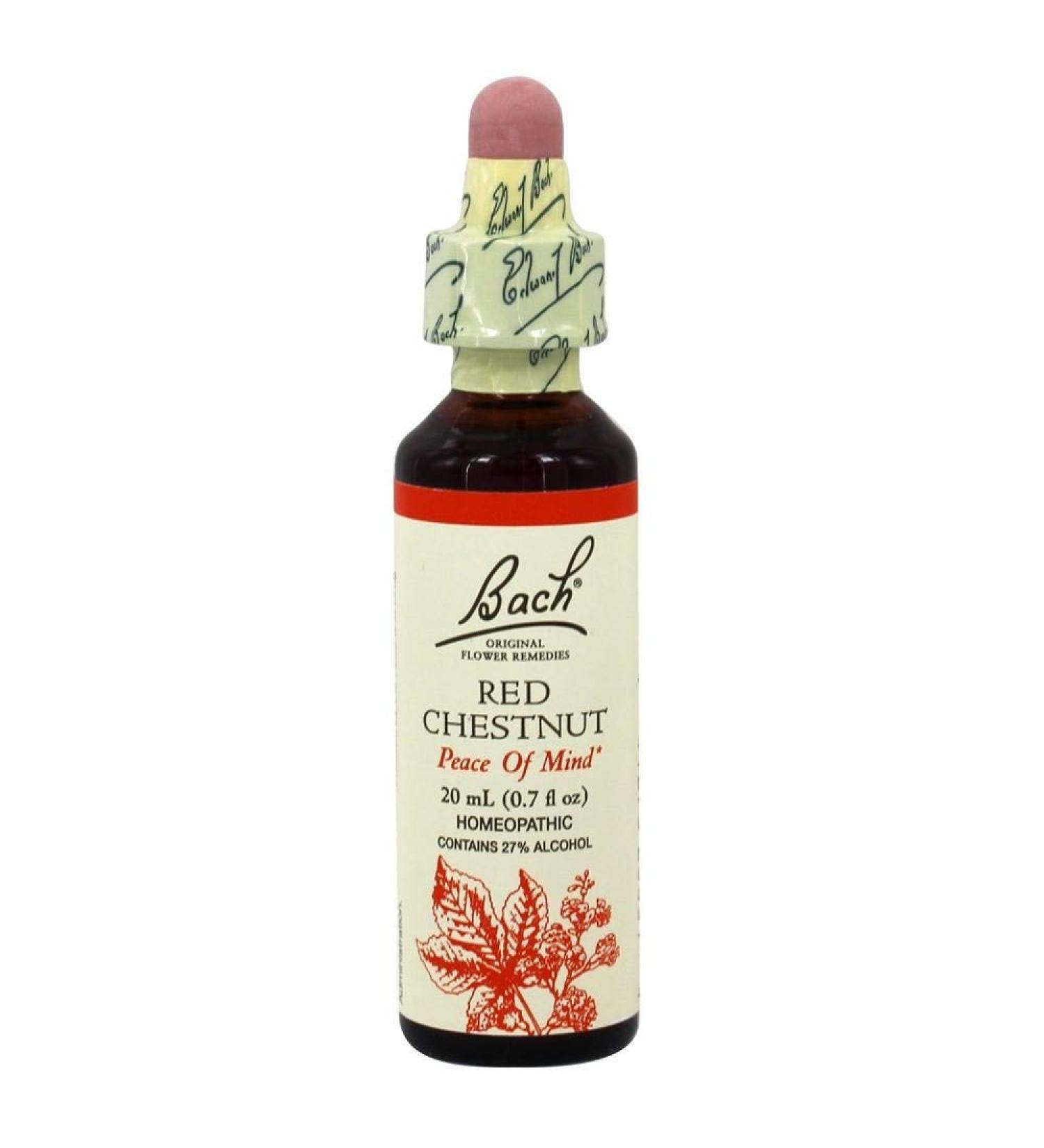 Bach Original Flower Remedies Red Chestnut - Peace of Mind - Natural Homeopathic Flower Essence for Emotional Balance - Vegan Gluten Free Sugar Free - 20mL Dropper - Buy Online on GoSupps.com