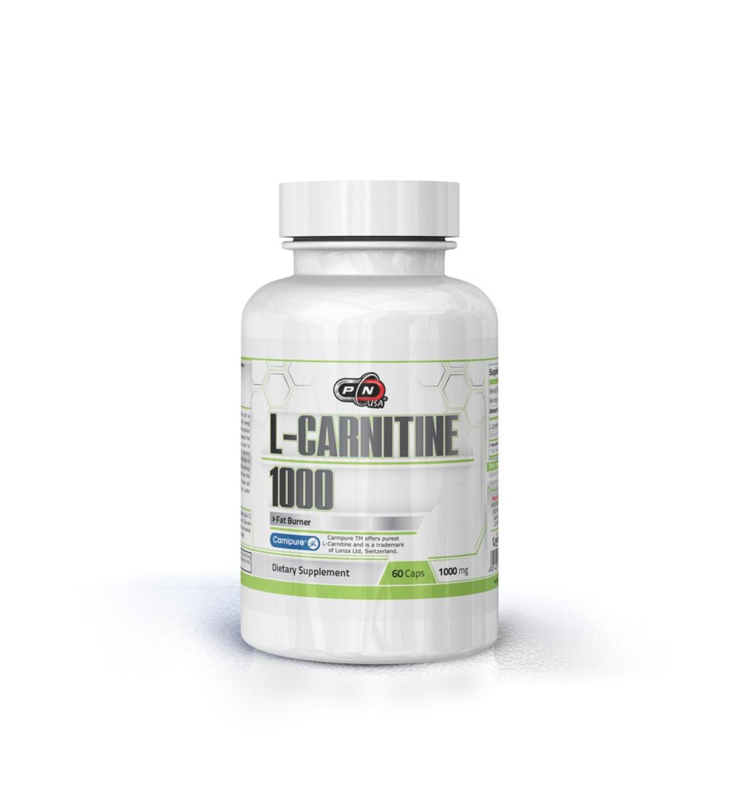 L-Carnitine 1000mg Capsules - Pure Nutrition USA (60 Caps) - Buy Online on GoSupps.com