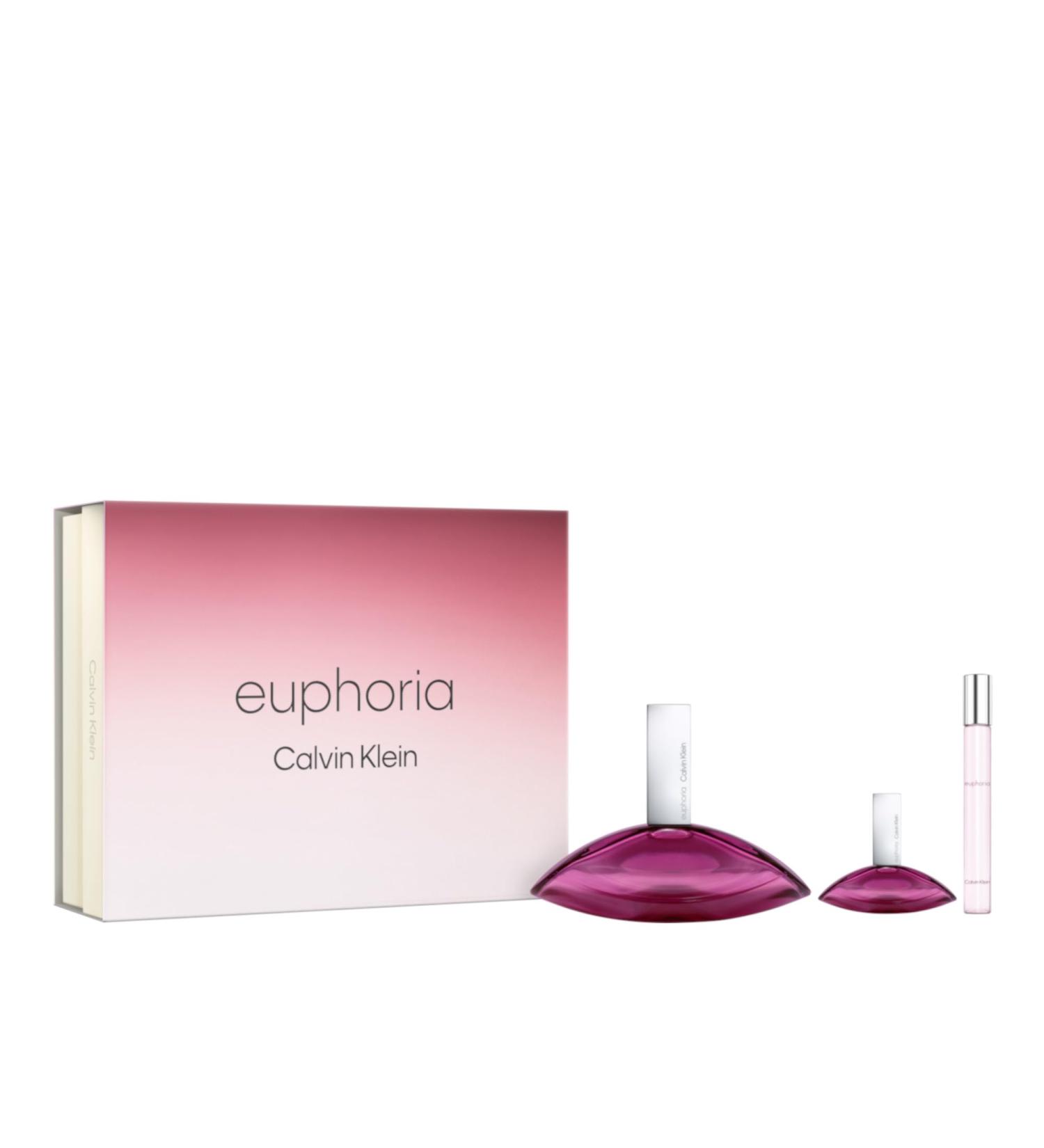 Calvin Klein Euphoria Eau de Parfum Chypre Women's Perfume With Notes of Pomegranate Black Orchid Lotus Blossom & Mahogany Wood Long Lasting Fragrance 3 piece set(3.3floz.+0.33floz.+0.1floz.) - Buy Online on GoSupps.com