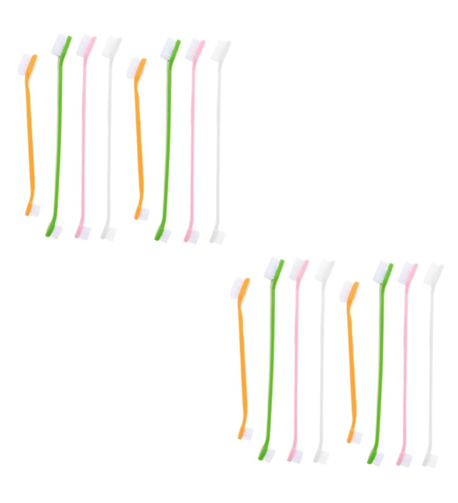 INOOMP 16 Pcs Pet Oral Toothbrush Dog Pp Dog Toothbrush and Toothpaste Dog Teeth Cleaning 1 count (Pack of 1) As Shownx2pcs - Buy Online on GoSupps.com