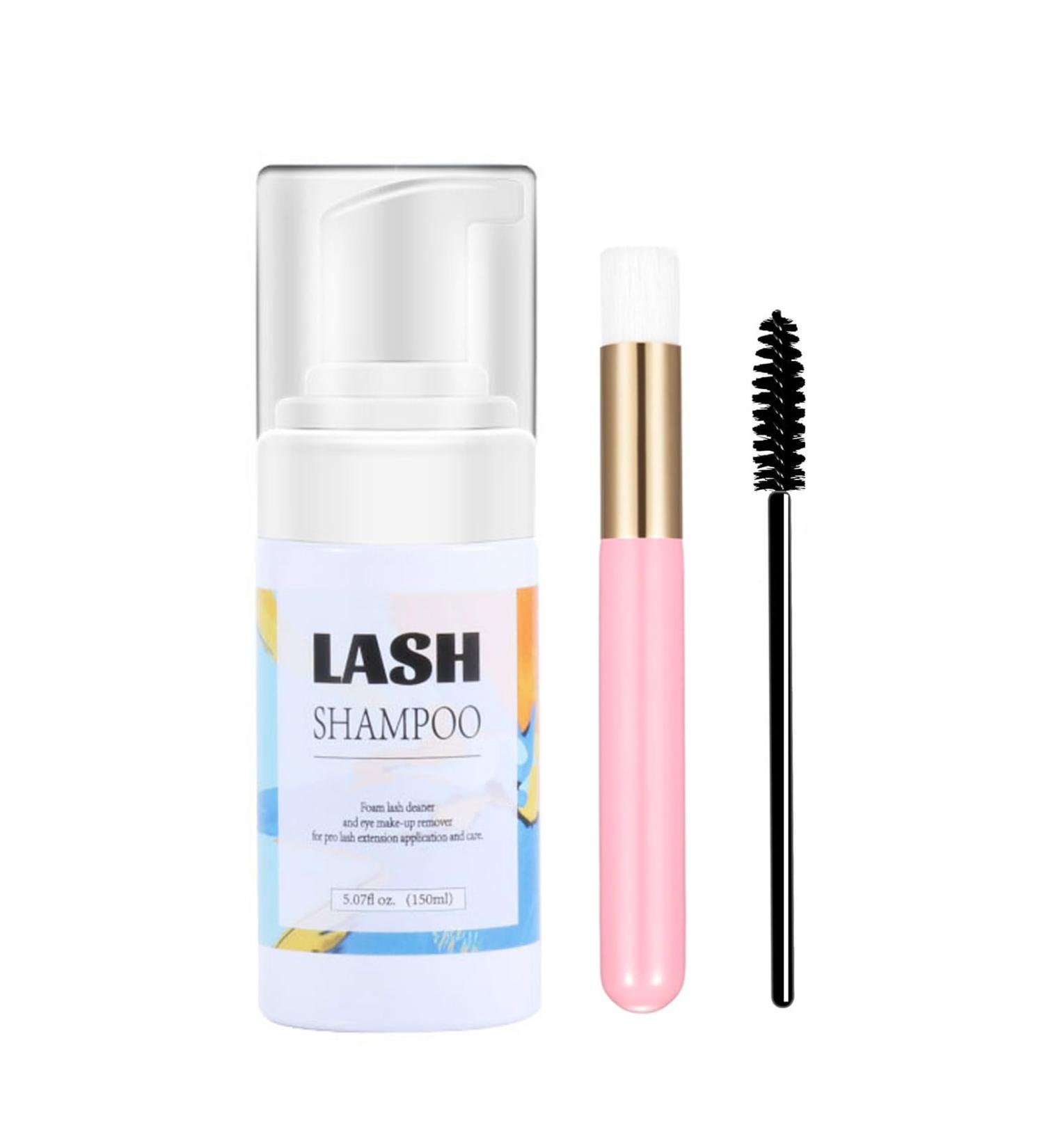 Lash Shampoo Kit for Eyelash Extensions - Extension Cleanser with Brushes for Salon & Home Use - 50ML - Buy Online on GoSupps.com