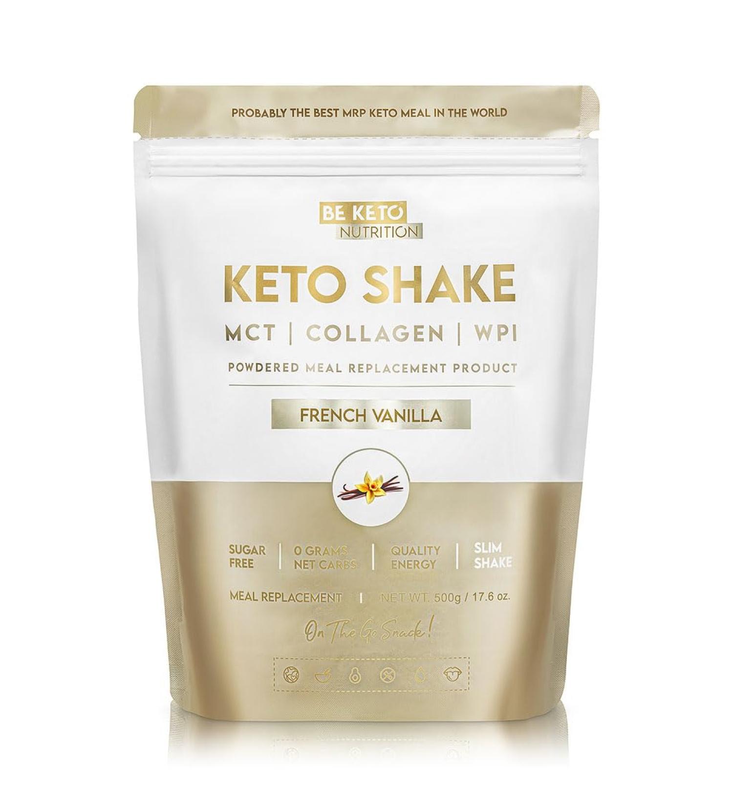 Beketo Diet Keto Shake Frans Vanille 500 g - Buy Online on GoSupps.com