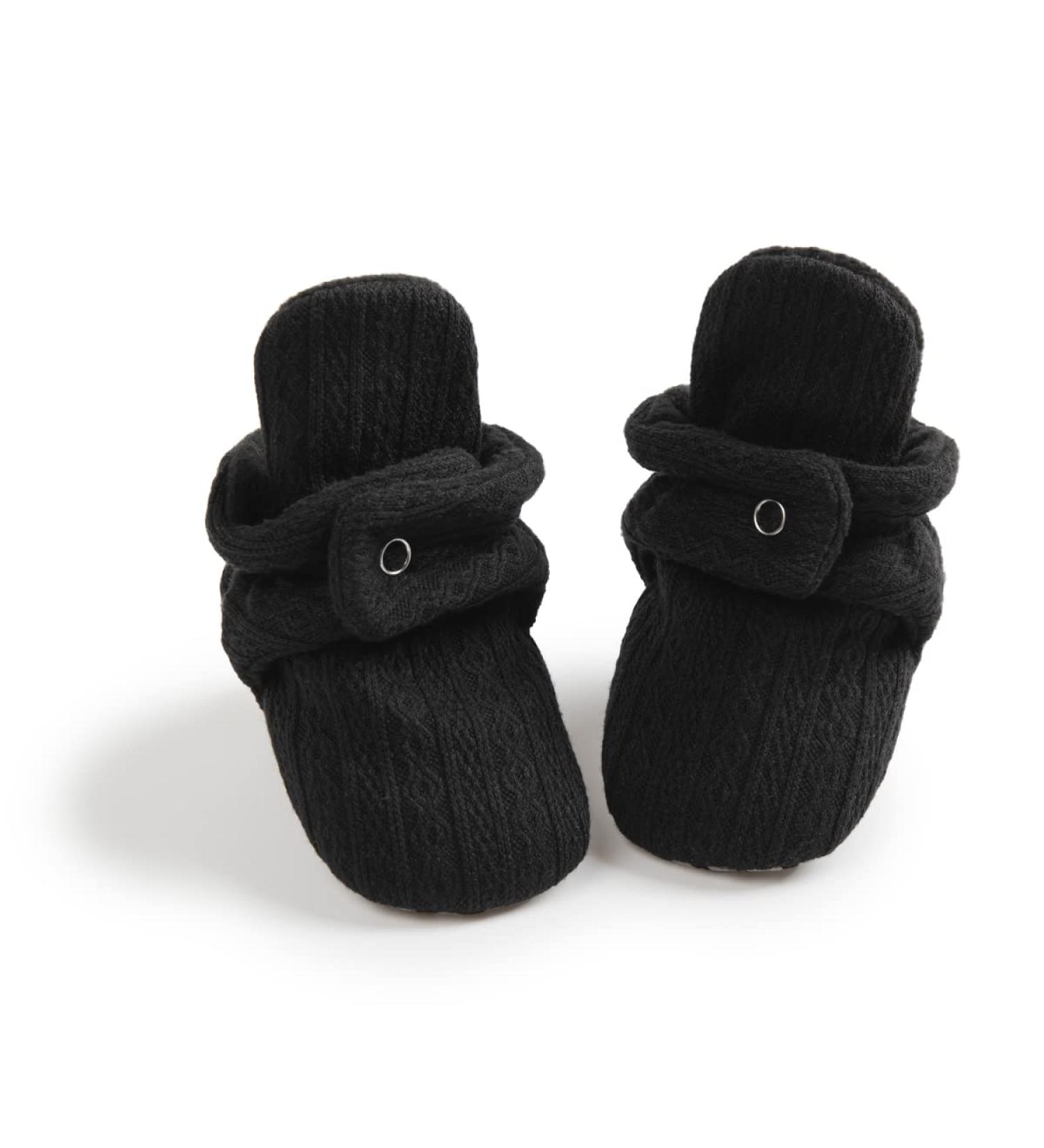 Sonsage Infant Baby Snow Boots | Anti-Skid Ankle Booties for Newborns | Winter Warm Crib Shoes 6-12 Months | Black - Buy Online on GoSupps.com
