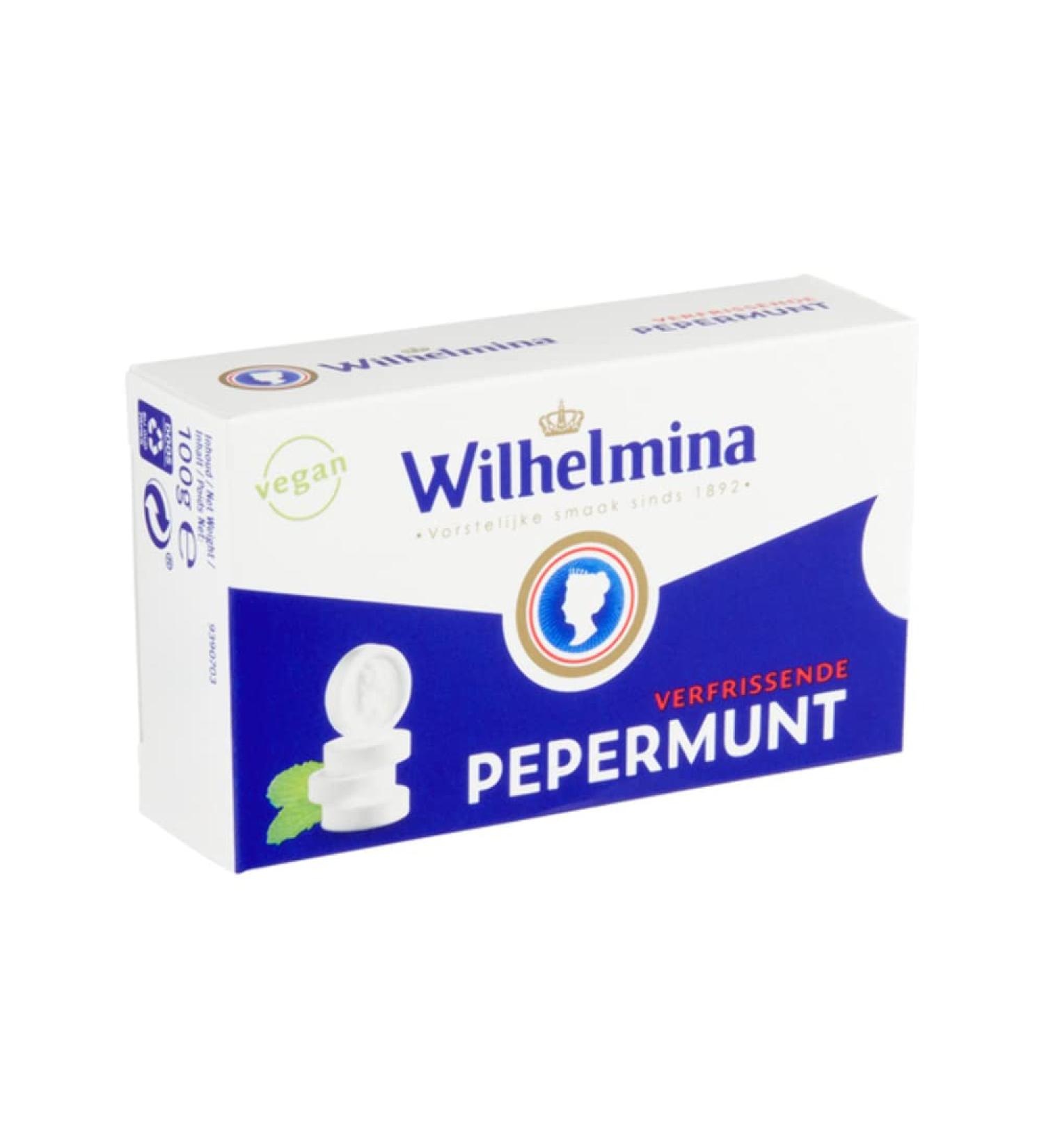 Wilhelmina Pepermunt | Bo te Mensonges La Menthe Poivr e (24X 100Gr) | Bonbon Menthe | Bonbon Wilhelmina | 24 Pack | 2400 Gramme Total