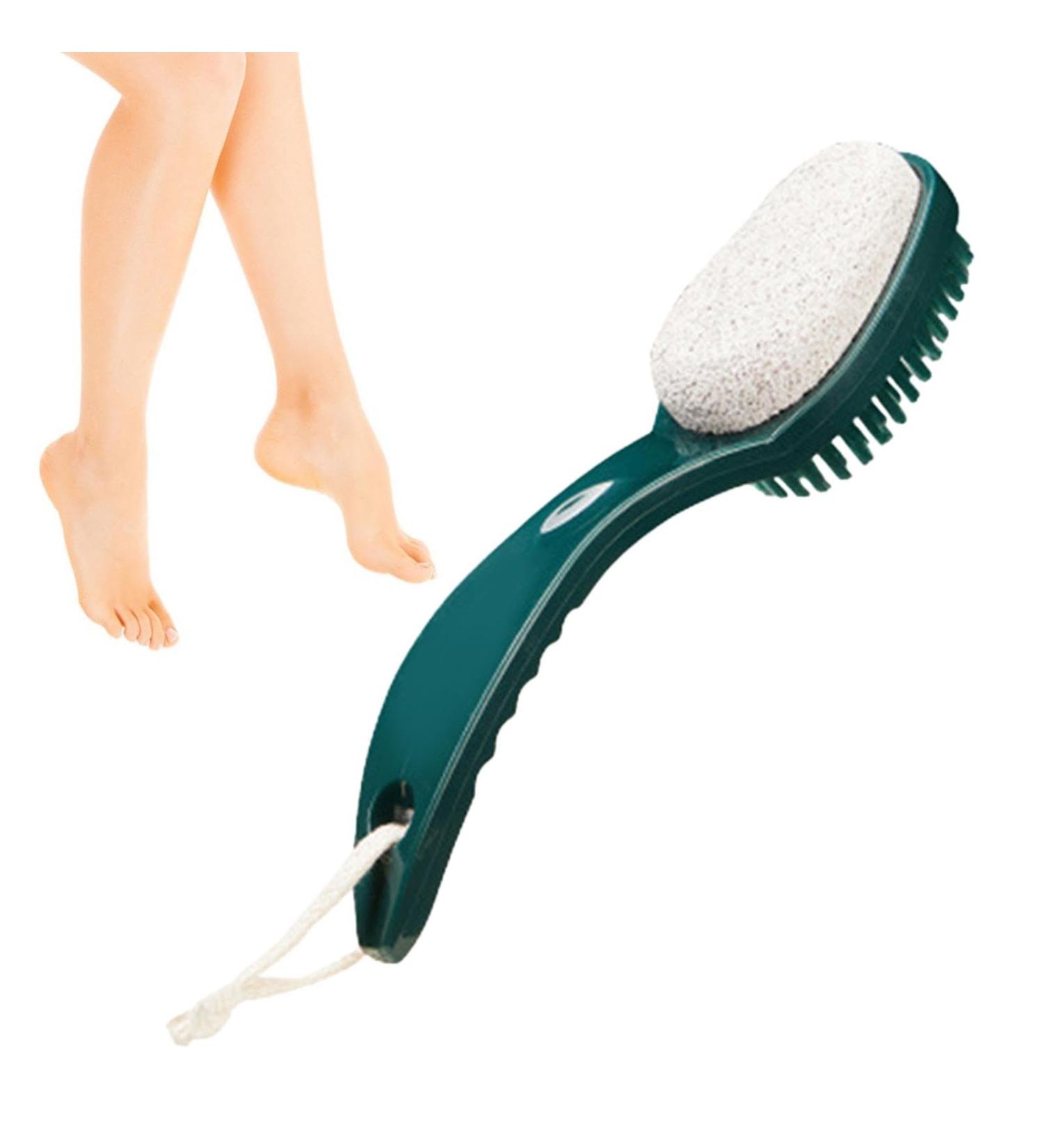 Pumice Stone Shower Brush Multifunctional Pumice Stone 2 in 1 Foot Care Tools | Foot Brush Gentle Comfortable Bathroom Accessories Pumice Stone for Feet Green - Buy Online on GoSupps.com