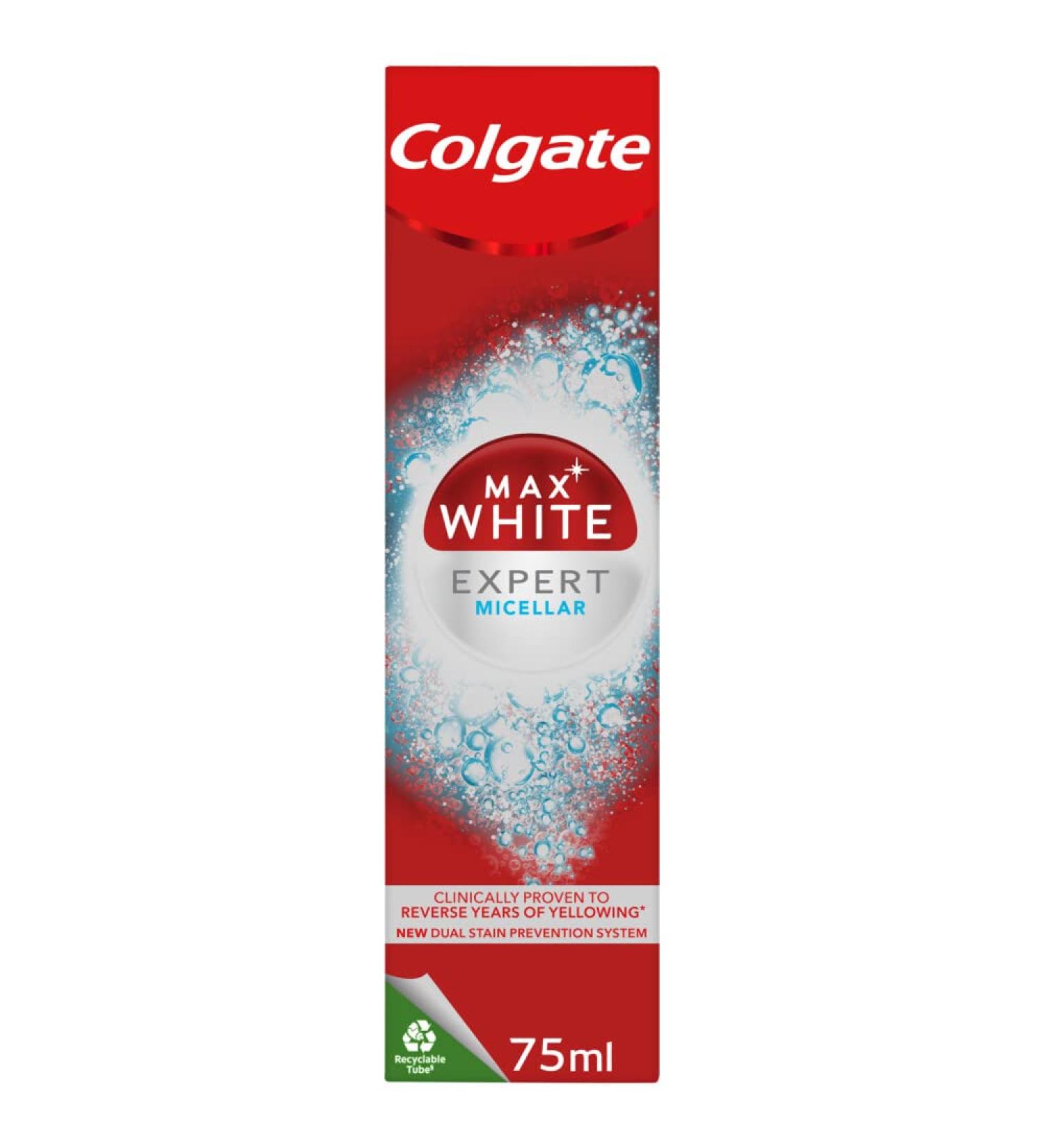 Colgate Toothpaste Max White Expert Micellar Whitening 75ml - Buy Now for Radiant Teeth | Fast International Shipping - Buy Online on GoSupps.com