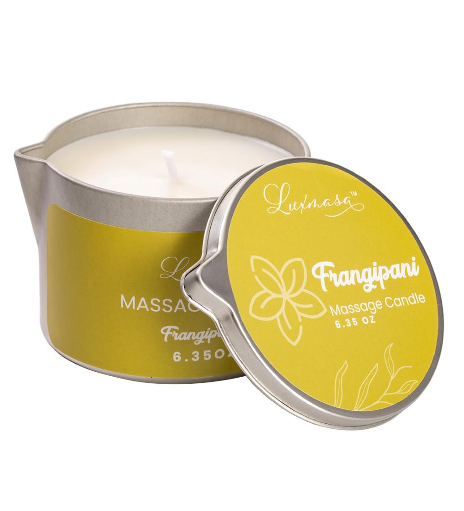 Organic Soybean Wax Scented Candle - Jojoba Oil Infused Massage Candle for Couples - 6.35OZ Frangipani Gift - Buy Online on GoSupps.com
